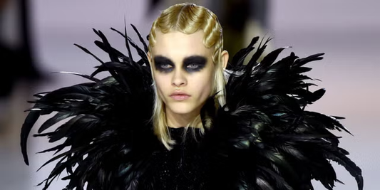 Goth Punk makeup and feathers