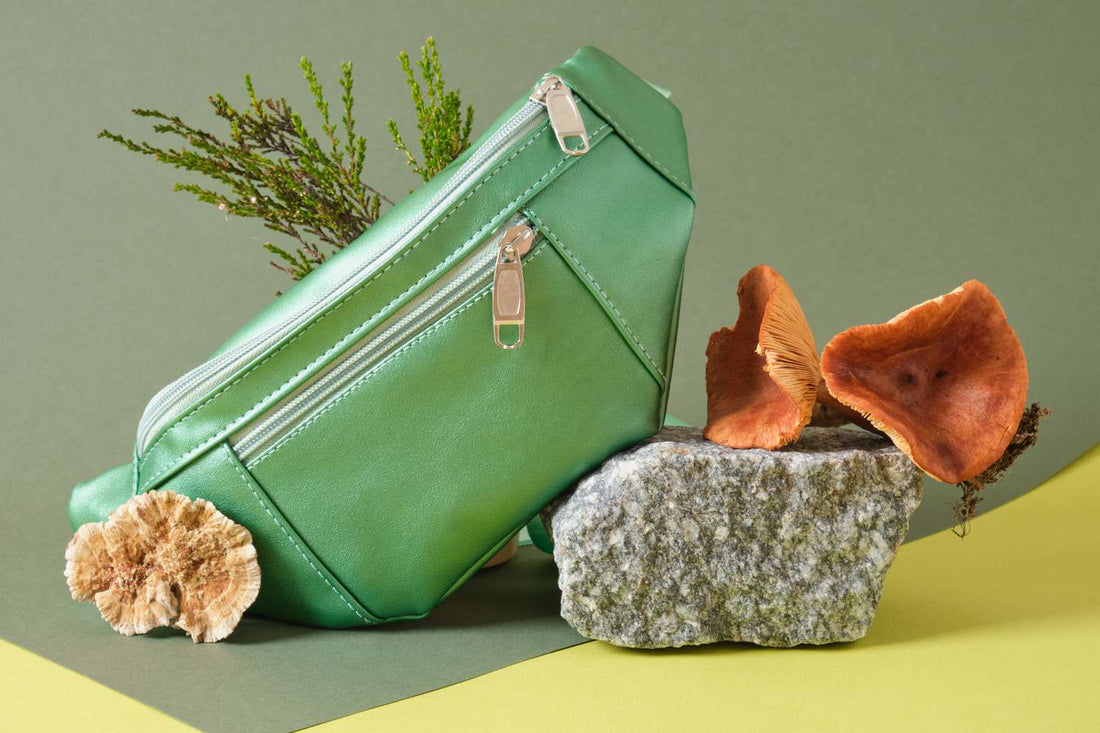 Vegan leather purse made from mycelium