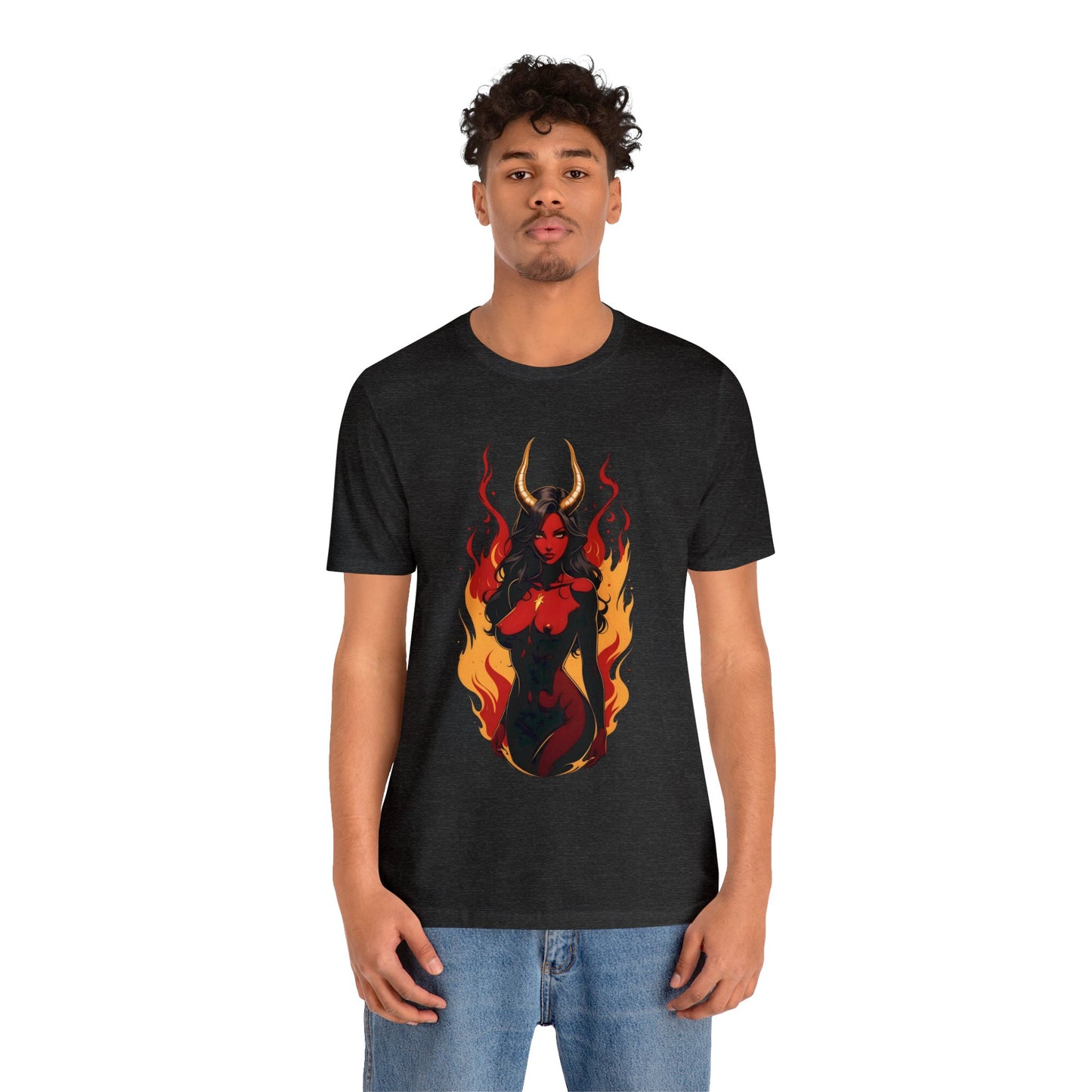 Kǎtōng Piàn - Devil Woman Collection - Ebony - Unisex Jersey Short Sleeve Tee Printify