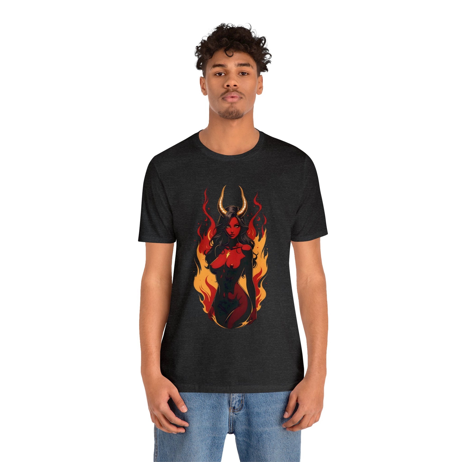 Kǎtōng Piàn - Devil Woman Collection - Ebony - Unisex Jersey Short Sleeve Tee Printify