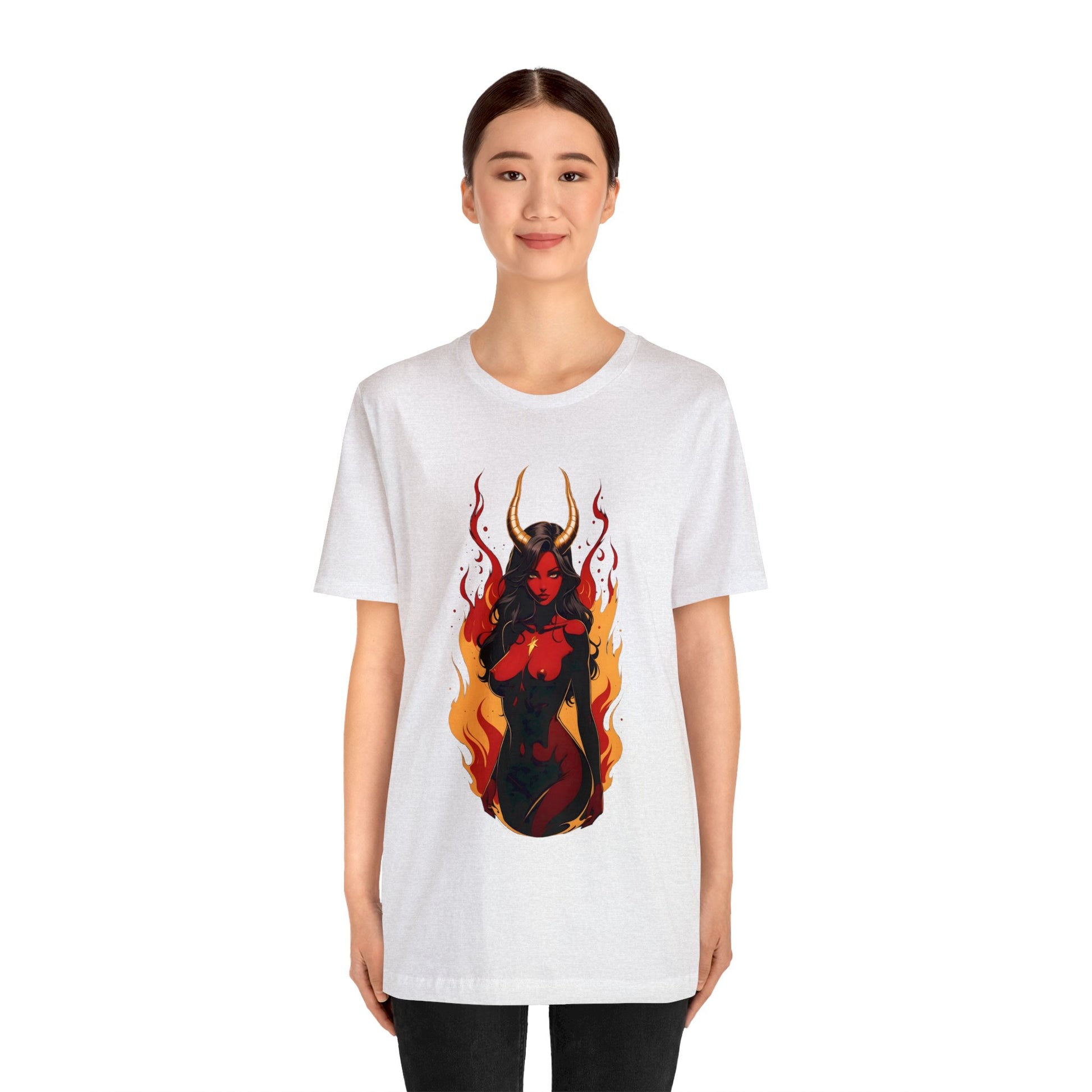 Kǎtōng Piàn - Devil Woman Collection - Ebony - Unisex Jersey Short Sleeve Tee Printify