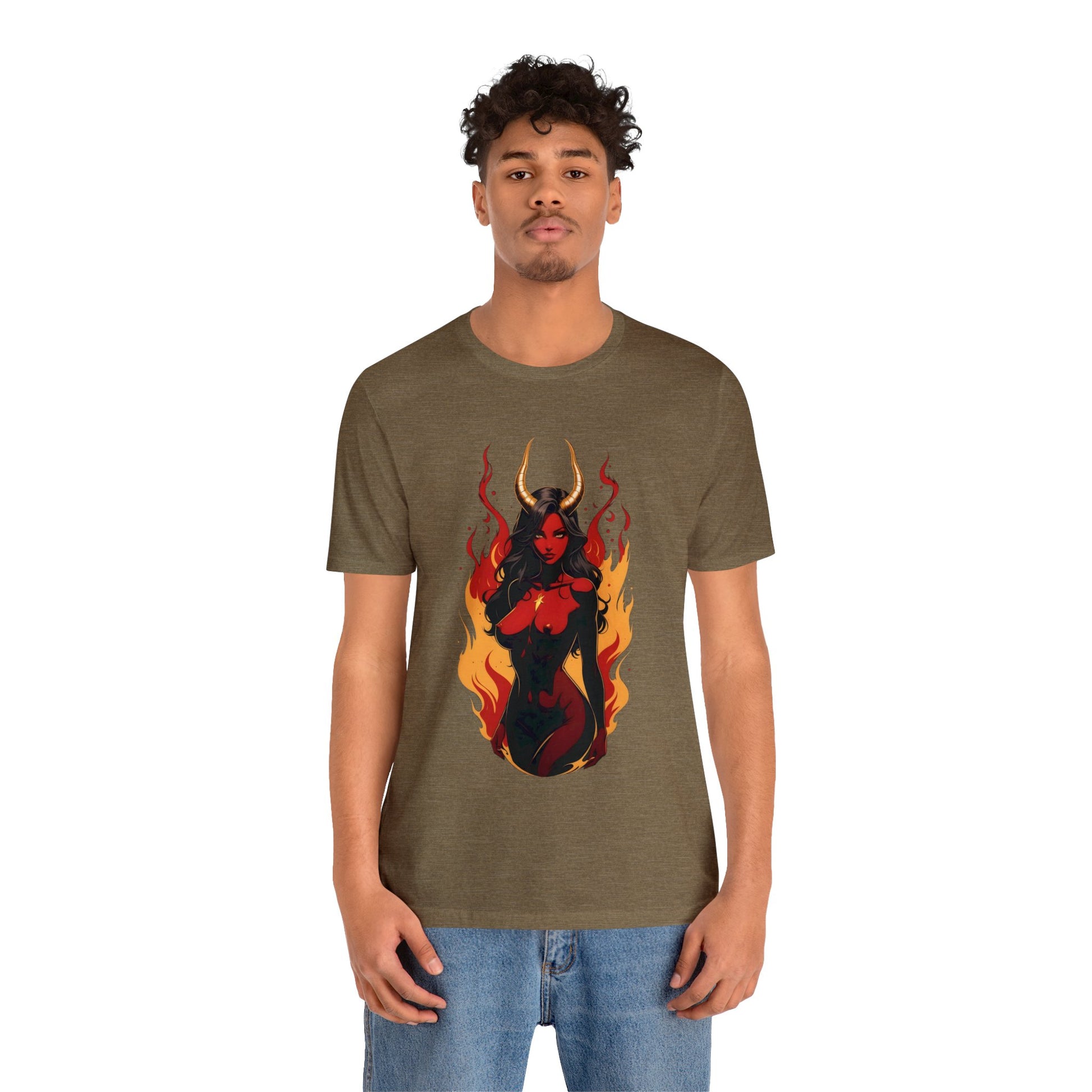 Kǎtōng Piàn - Devil Woman Collection - Ebony - Unisex Jersey Short Sleeve Tee Printify