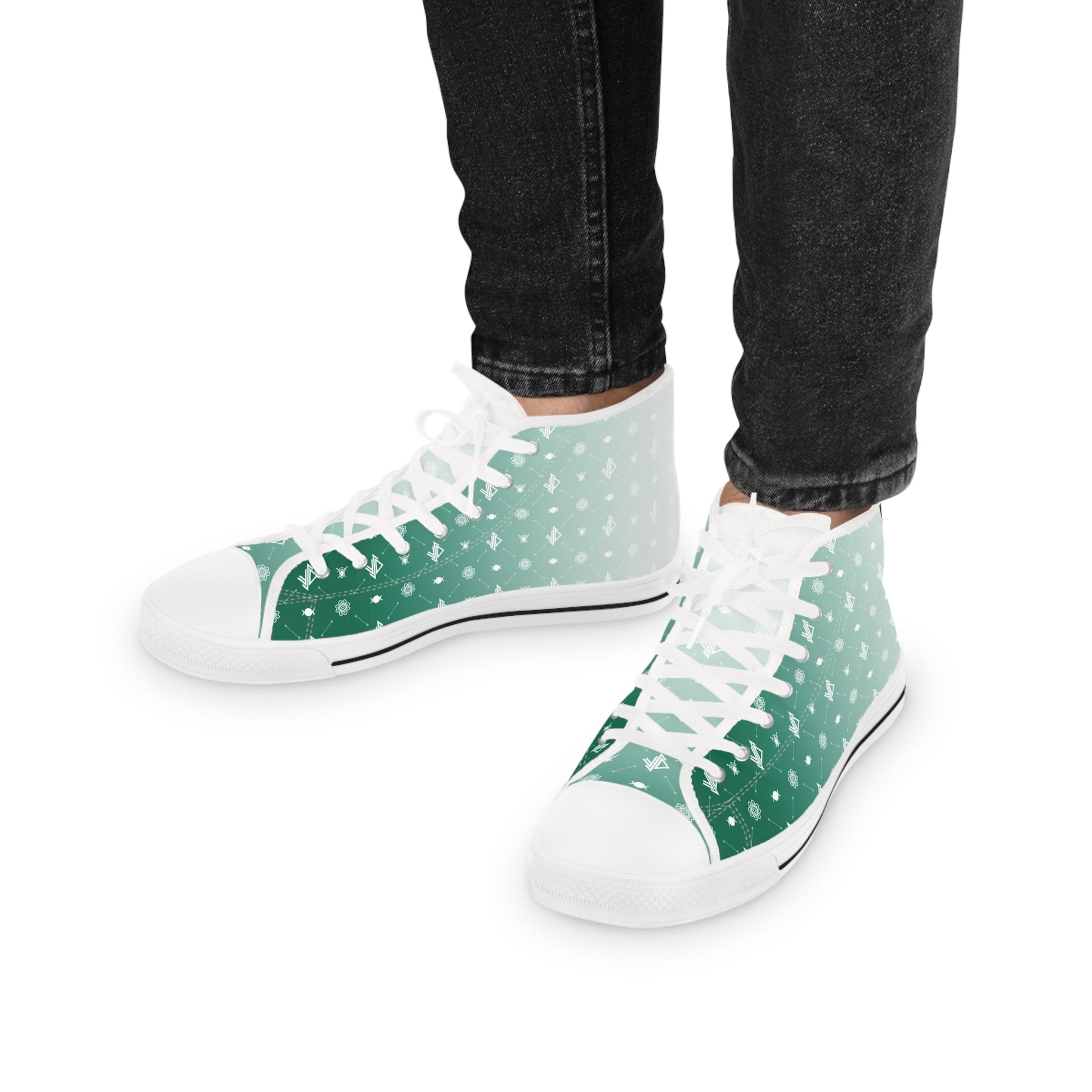 Stylish Green Gradient High Top Sneakers for Trendsetters - Verdine Daniels