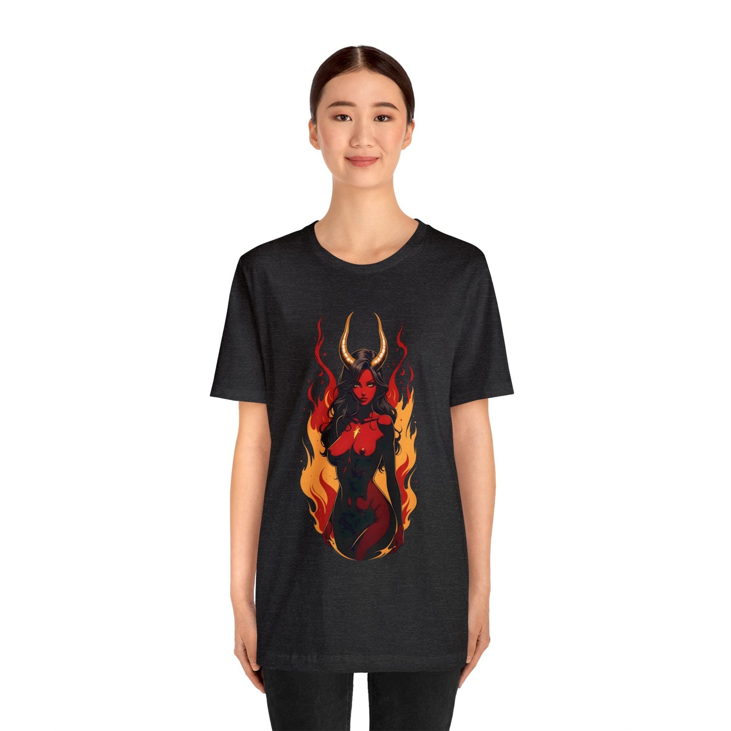 Kǎtōng Piàn - Devil Woman Collection - Ebony - Unisex Jersey Short Sleeve Tee Printify