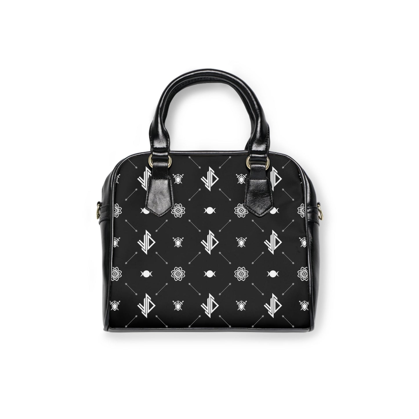 Chic Black Triple Moon Shoulder Handbag - Stylish Tote for Everyday Use Printify