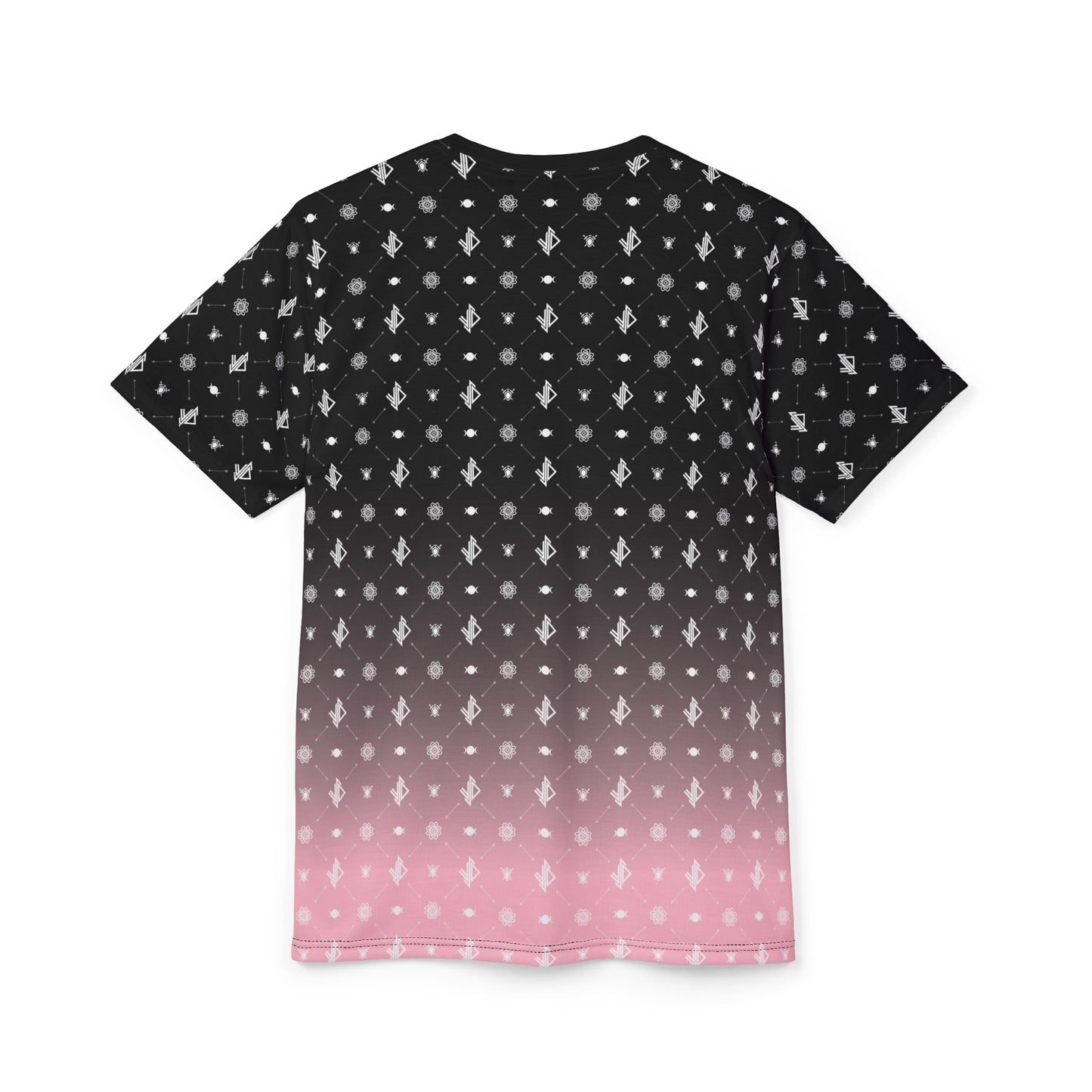 Trendy Unisex Cut & Sew Tee - Stylish Pink Gradient Design for Daily Wear