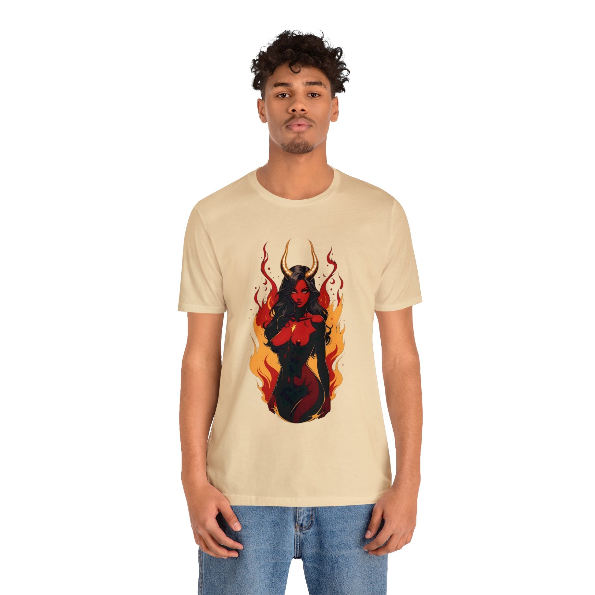Kǎtōng Piàn - Devil Woman Collection - Ebony - Unisex Jersey Short Sleeve Tee Printify