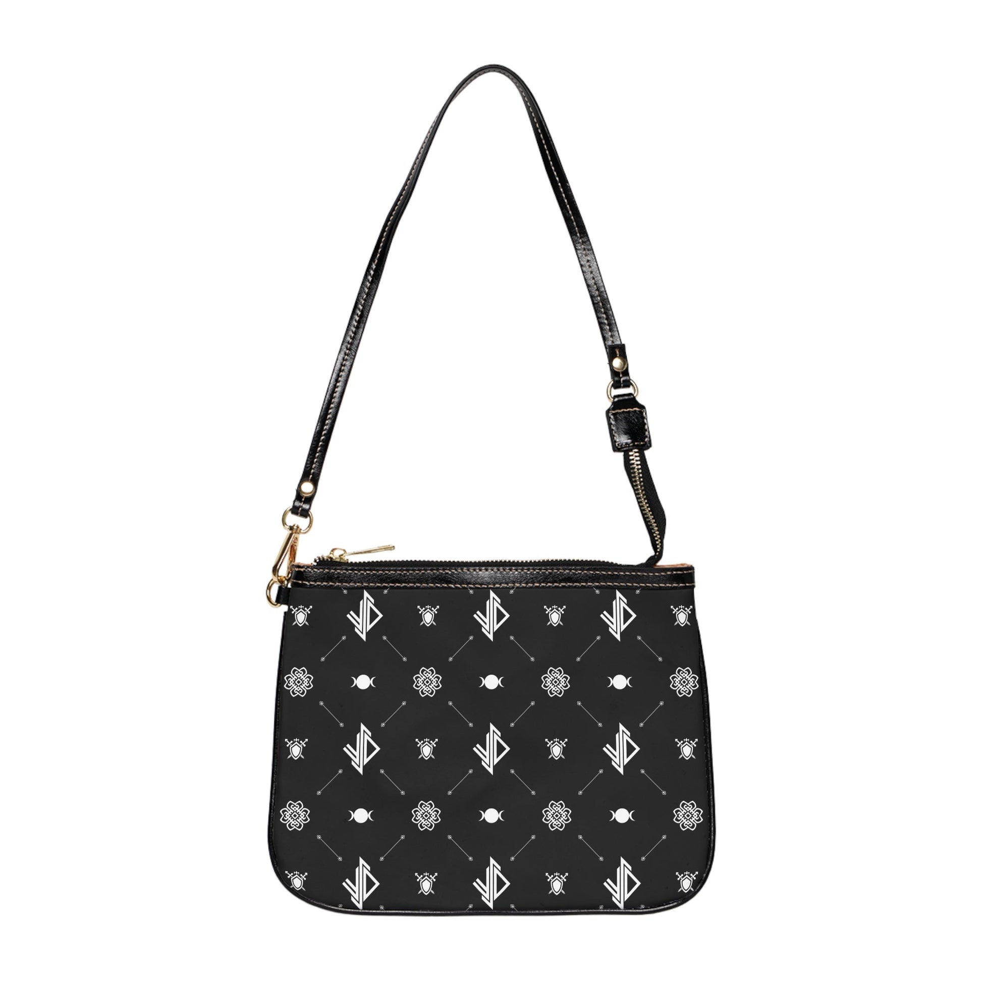 Stylish Small Triple Moon Shoulder Bag with Modern Patterns Printify