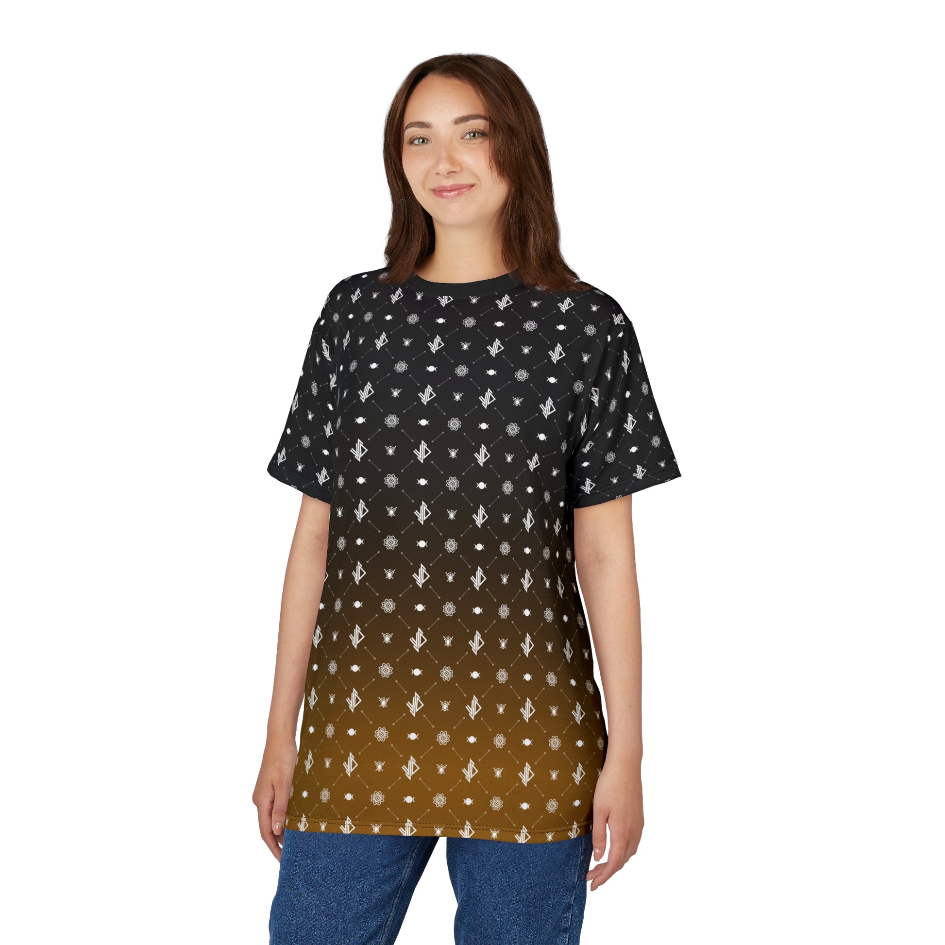 Stylish Unisex Cut & Sew Tee with Gradient Pattern - Perfect for Casual Outings & Everyday Wear - Verdine Daniels