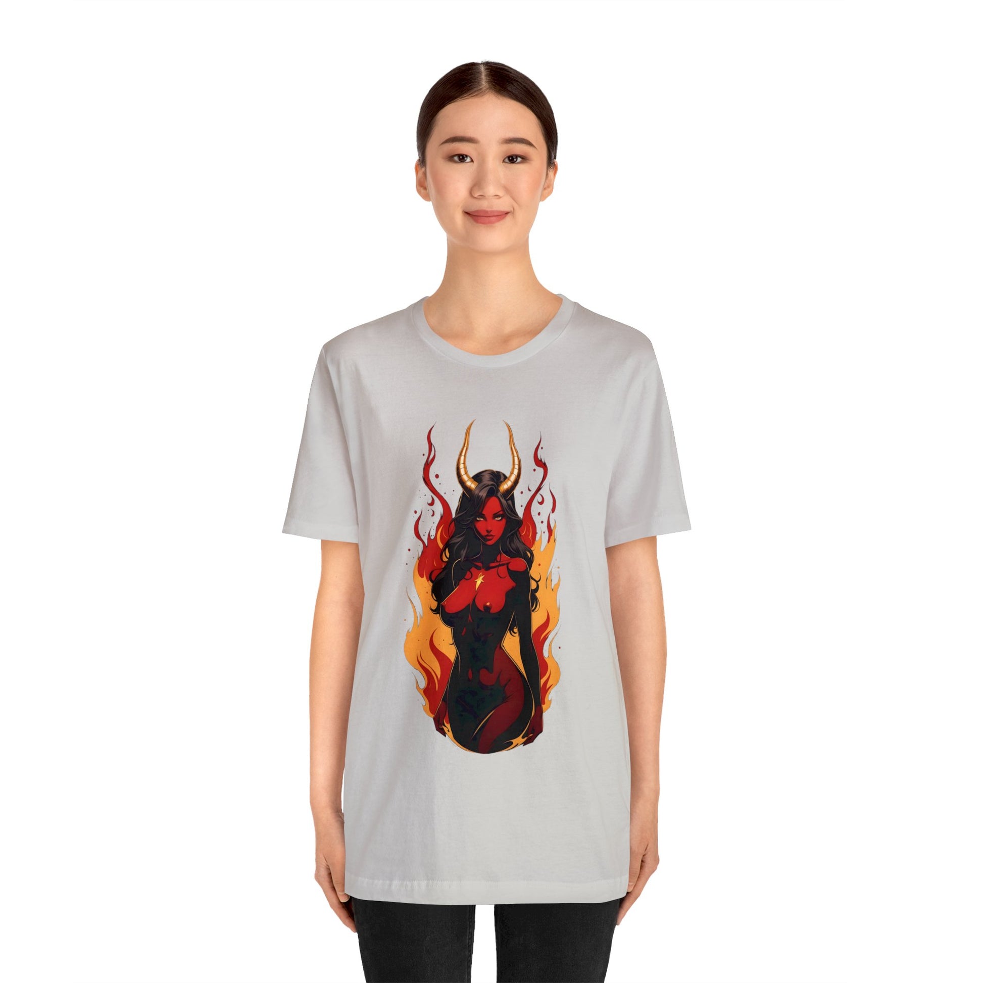 Kǎtōng Piàn - Devil Woman Collection - Ebony - Unisex Jersey Short Sleeve Tee Printify