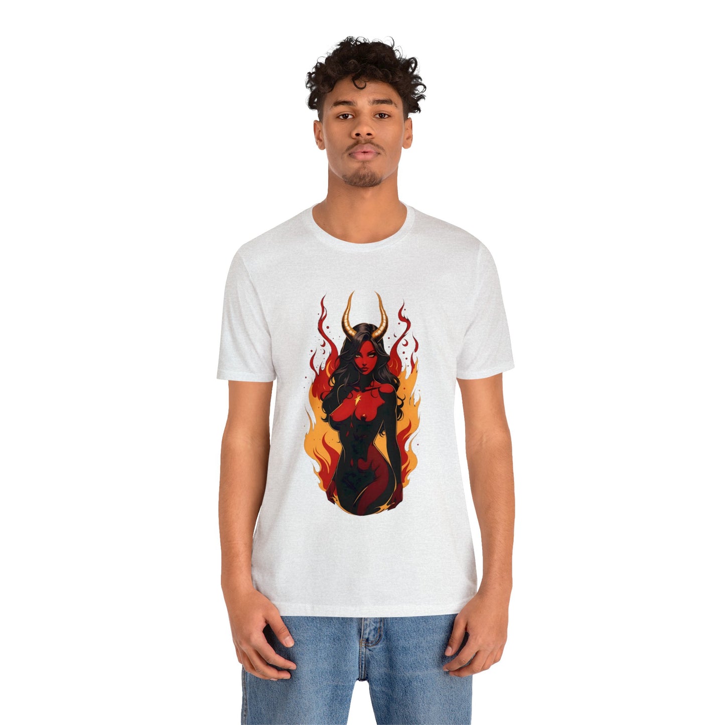 Kǎtōng Piàn - Devil Woman Collection - Ebony - Unisex Jersey Short Sleeve Tee Printify