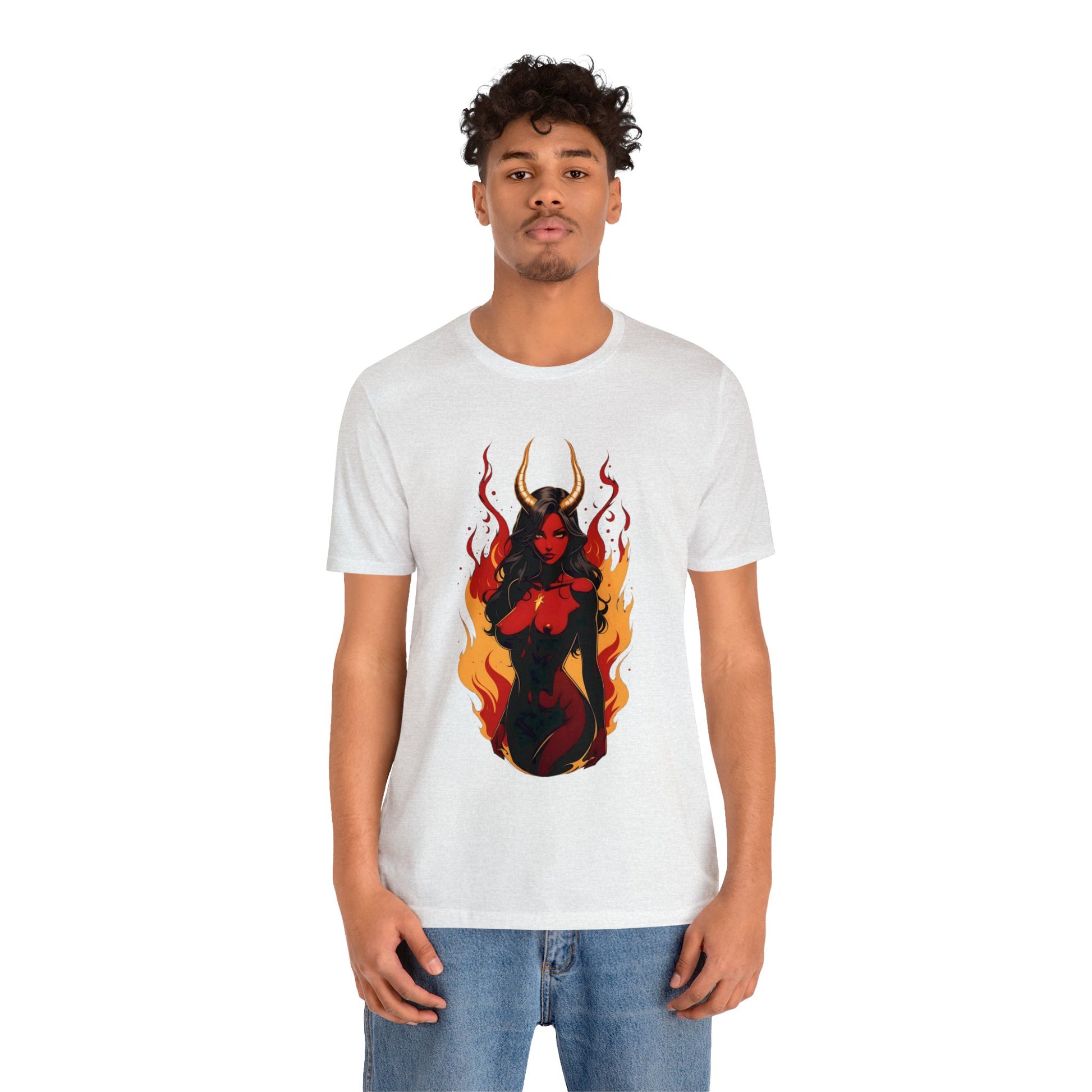 Kǎtōng Piàn - Devil Woman Collection - Ebony - Unisex Jersey Short Sleeve Tee Printify