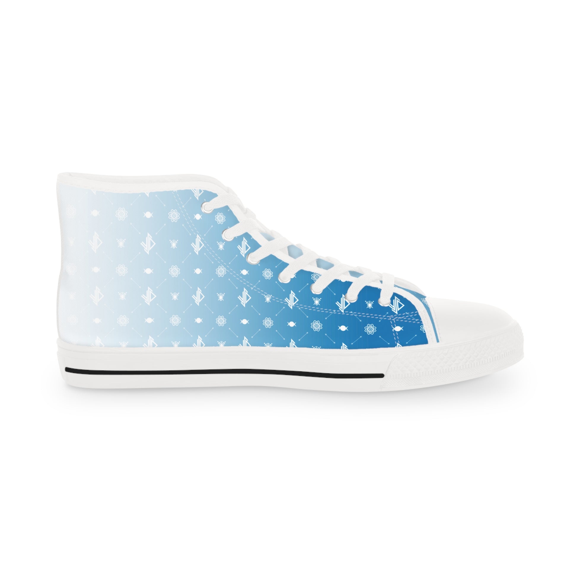 Gradient Blue High Top Sneakers - Stylish Urban Footwear for Casual Wear - Verdine Daniels