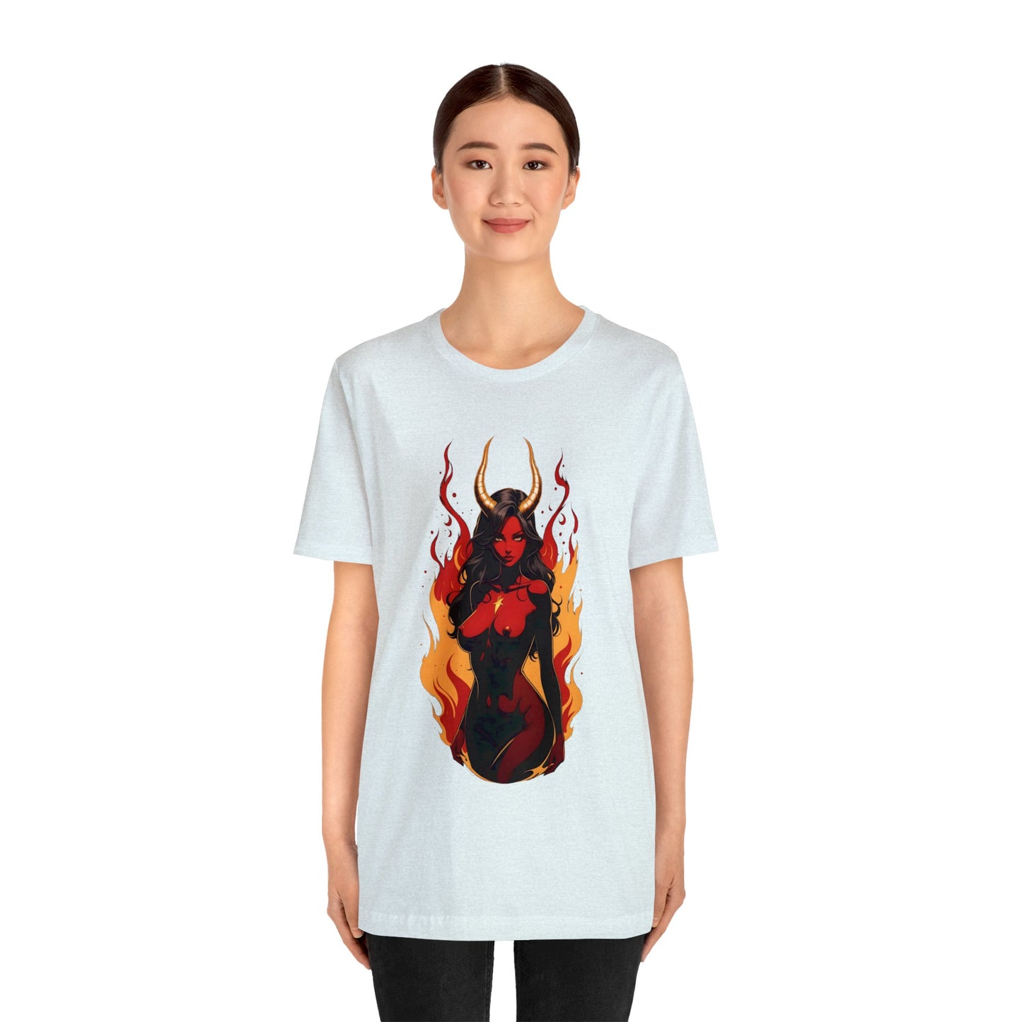 Kǎtōng Piàn - Devil Woman Collection - Ebony - Unisex Jersey Short Sleeve Tee Printify
