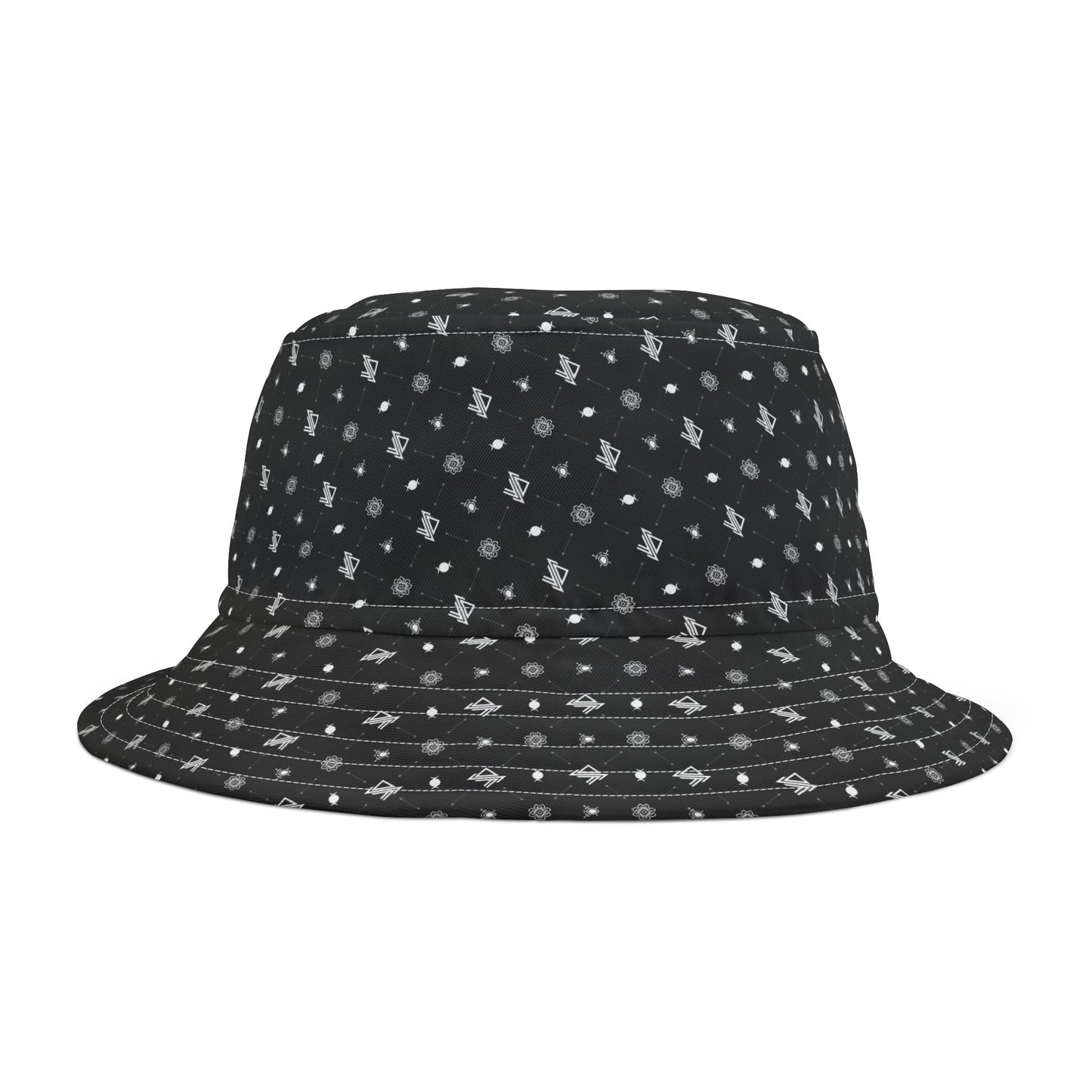 Stylish Triple Moon Black Patterned Bucket Hat - Perfect for Summer Festivals and Casual Outings - Verdine Daniels