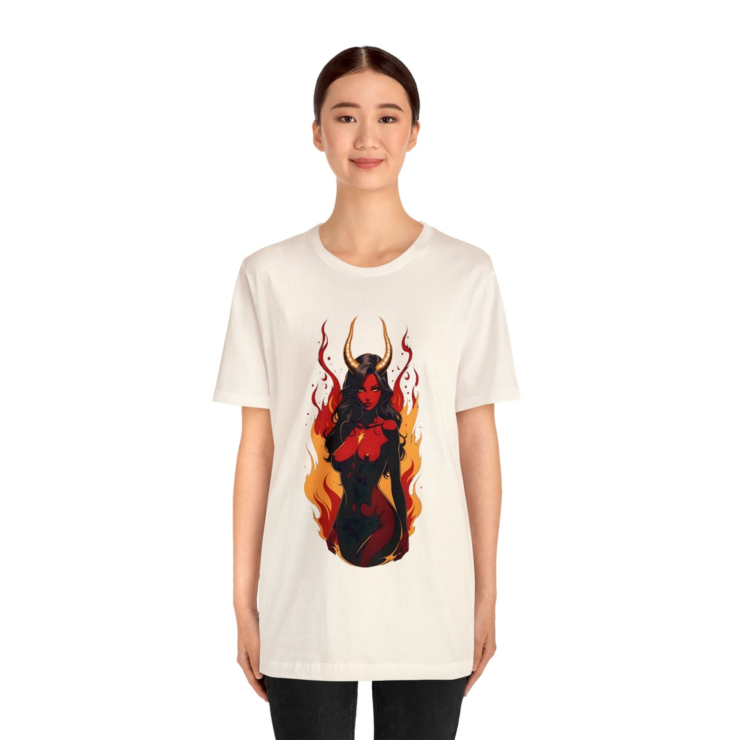 Kǎtōng Piàn - Devil Woman Collection - Ebony - Unisex Jersey Short Sleeve Tee Printify