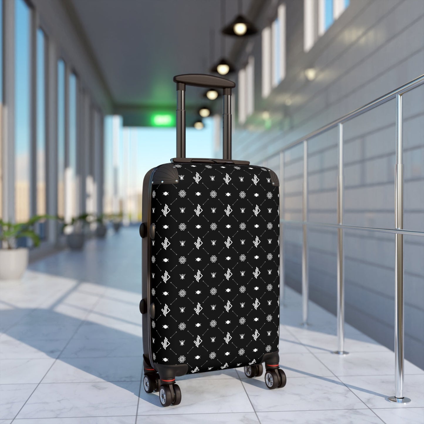 Stylish Triple Moon Travel Suitcase with Modern Pattern Printify