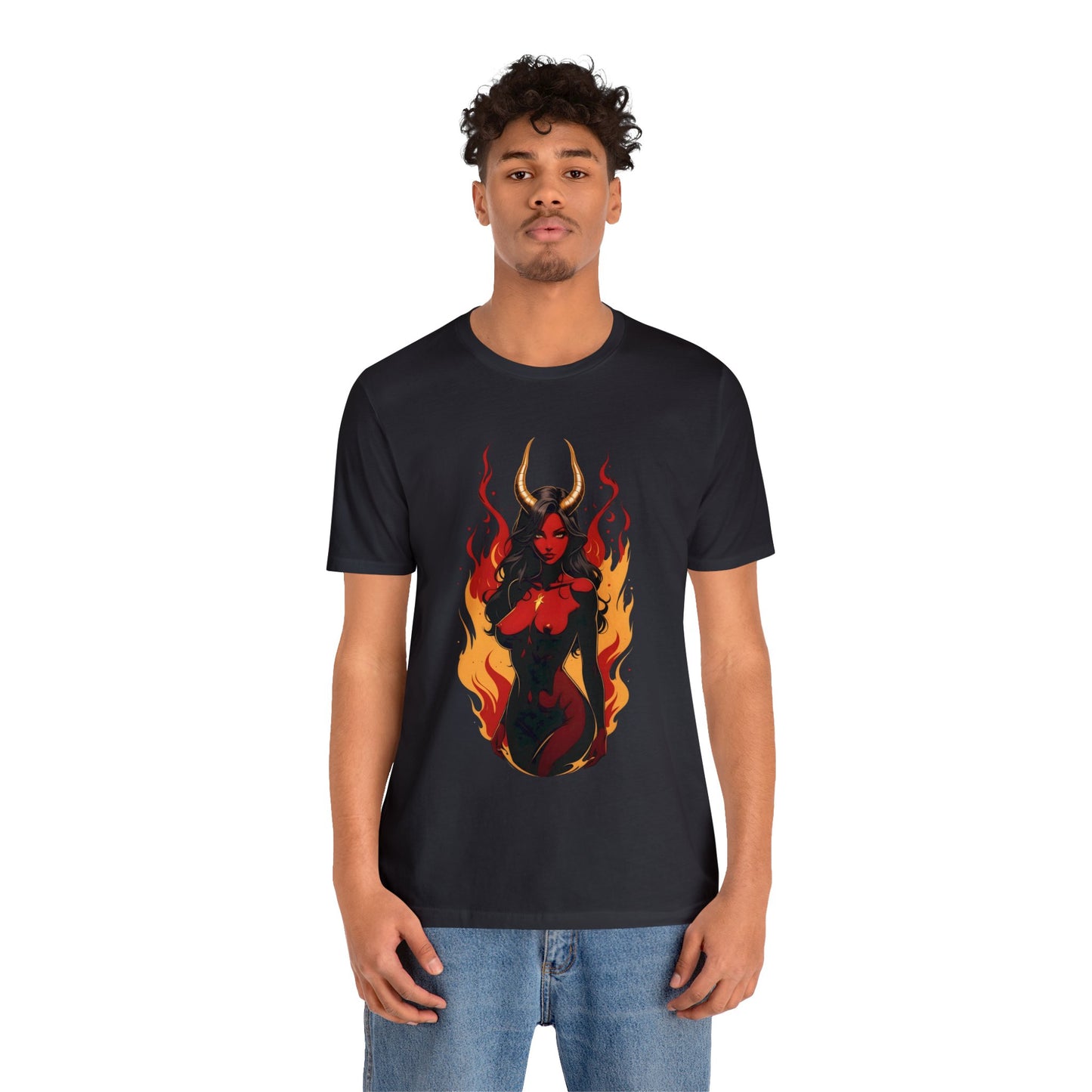 Kǎtōng Piàn - Devil Woman Collection - Ebony - Unisex Jersey Short Sleeve Tee Printify