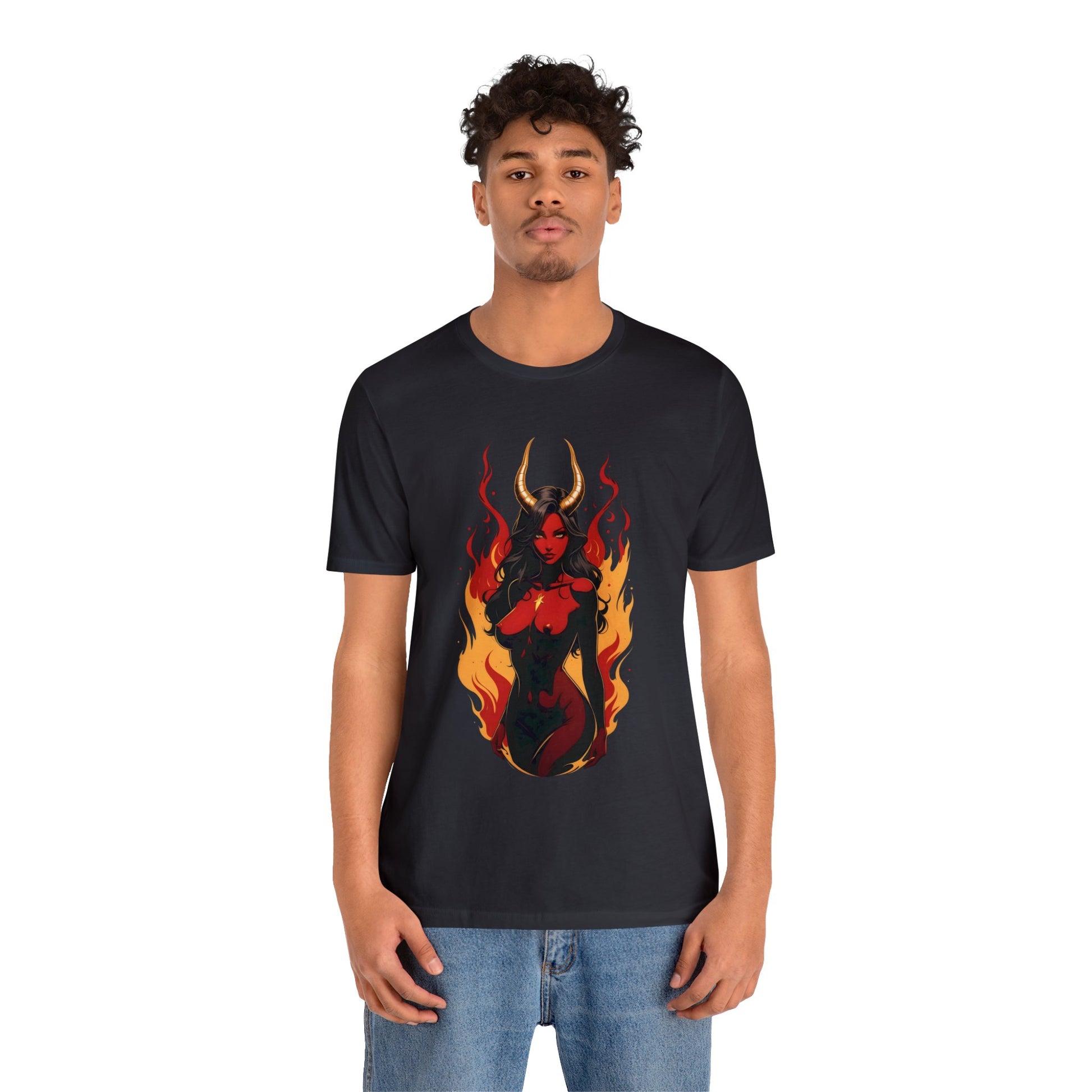 Kǎtōng Piàn - Devil Woman Collection - Ebony - Unisex Jersey Short Sleeve Tee Printify