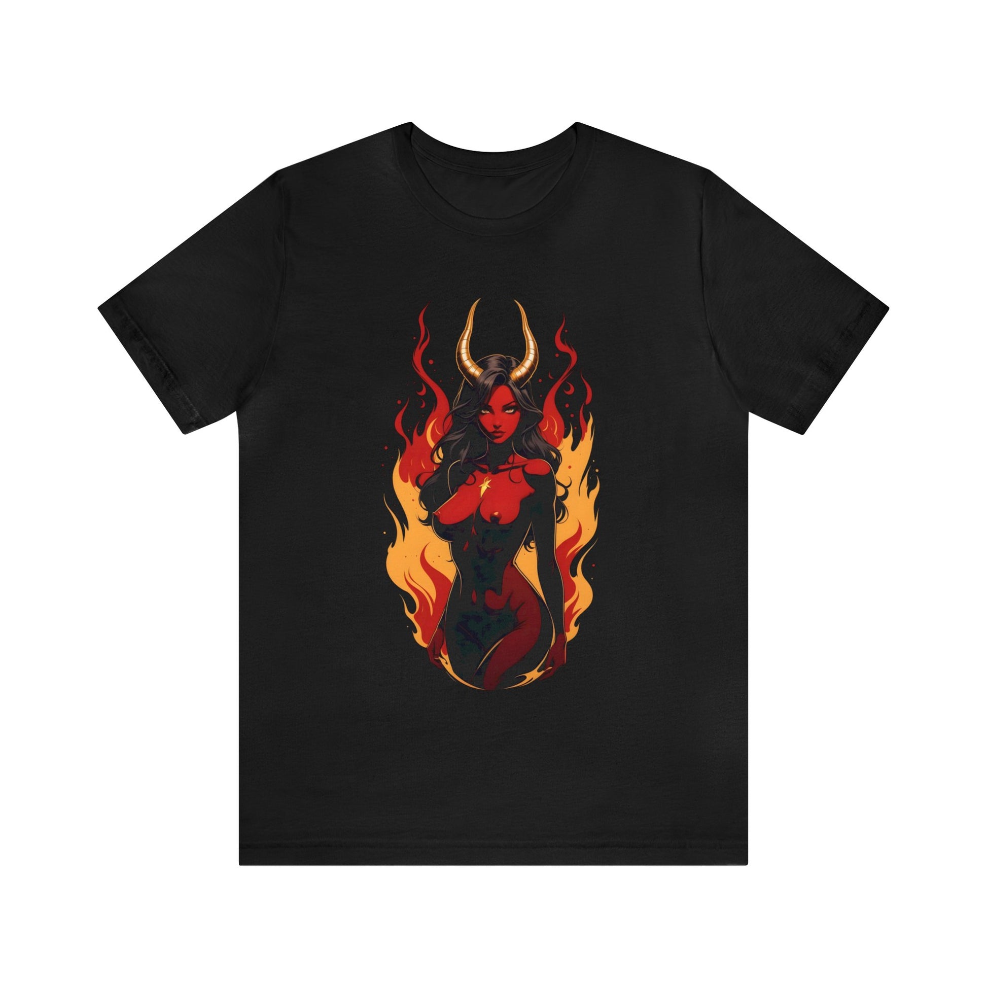 Kǎtōng Piàn - Devil Woman Collection - Ebony - Unisex Jersey Short Sleeve Tee Printify