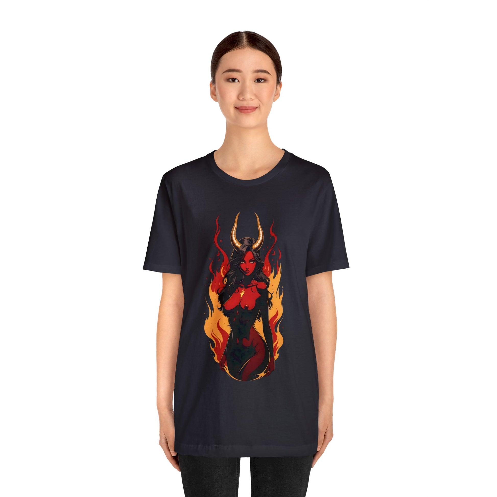 Kǎtōng Piàn - Devil Woman Collection - Ebony - Unisex Jersey Short Sleeve Tee Printify