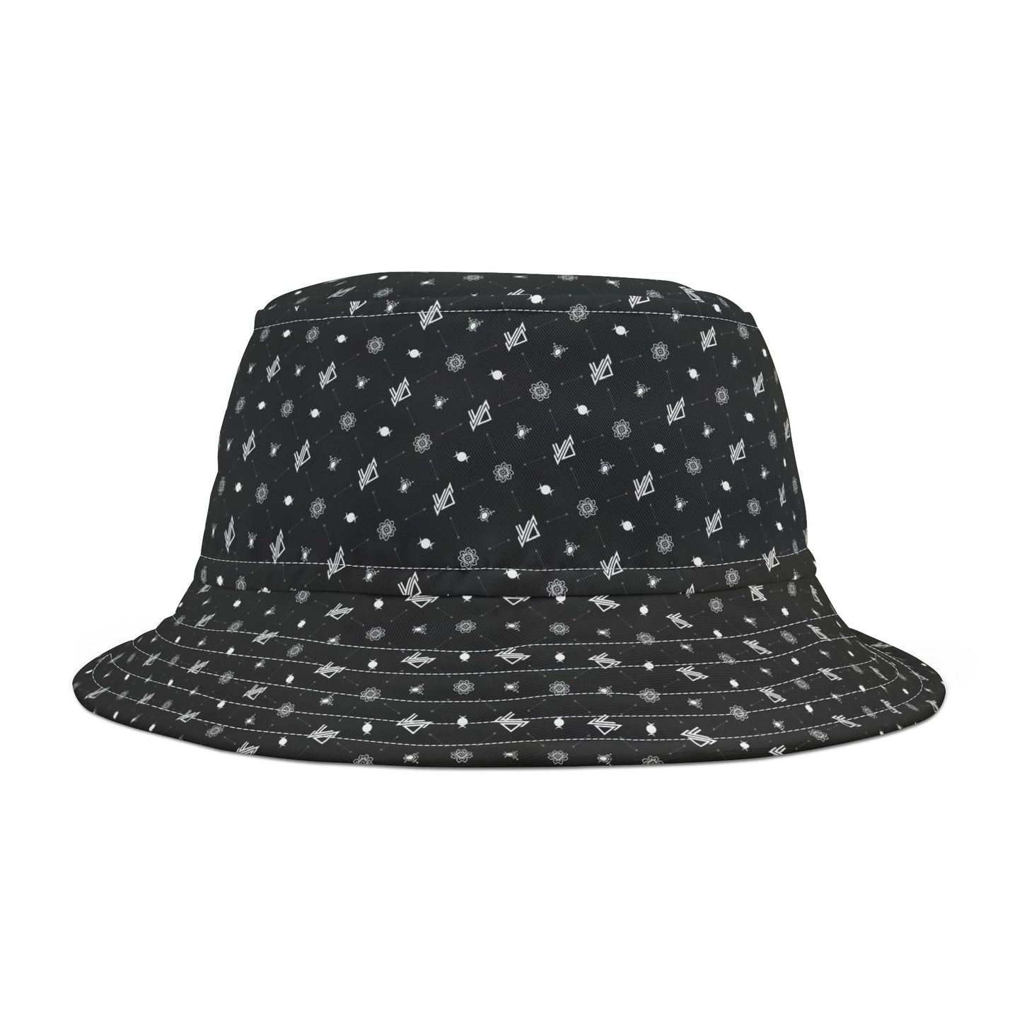 Stylish Triple Moon Black Patterned Bucket Hat - Perfect for Summer Festivals and Casual Outings - Verdine Daniels