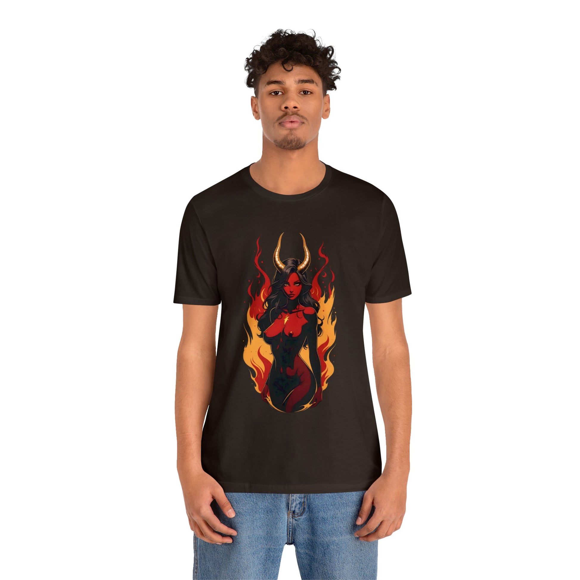 Kǎtōng Piàn - Devil Woman Collection - Ebony - Unisex Jersey Short Sleeve Tee Printify