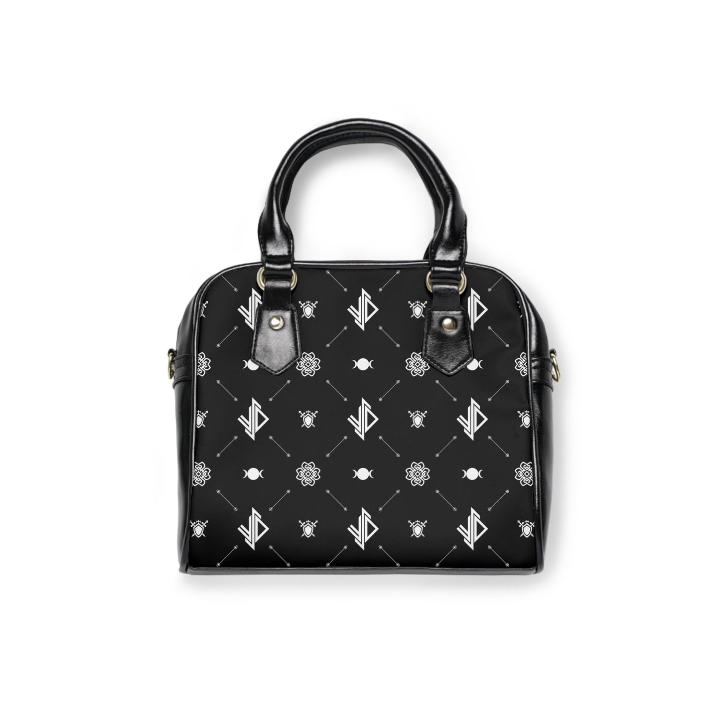 Chic Black Triple Moon Shoulder Handbag - Stylish Tote for Everyday Use Printify