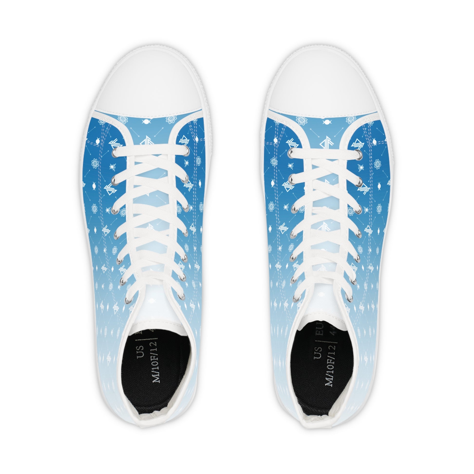 Gradient Blue High Top Sneakers - Stylish Urban Footwear for Casual Wear - Verdine Daniels