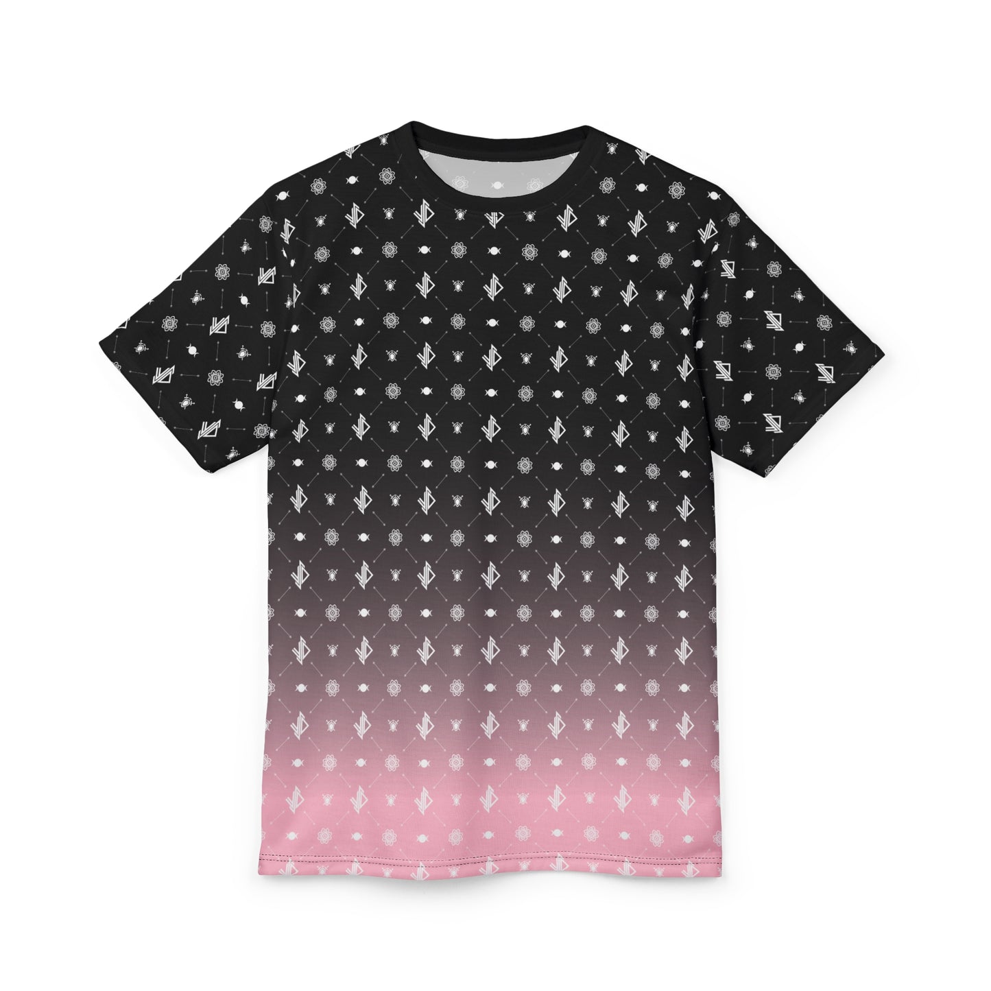 Trendy Unisex Cut & Sew Tee - Stylish Pink Gradient Design for Daily Wear
