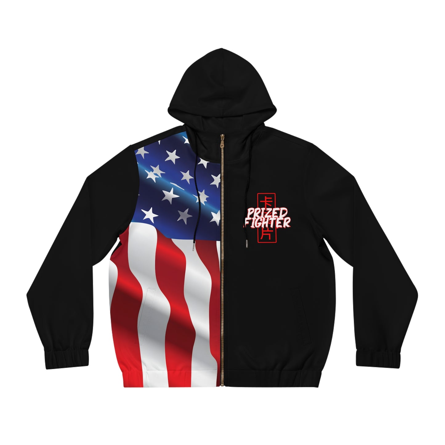 Kǎtōng Piàn – Prized Fighter Collection – Amerika – 001 – Herren-Hoodie mit durchgehendem Reißverschluss