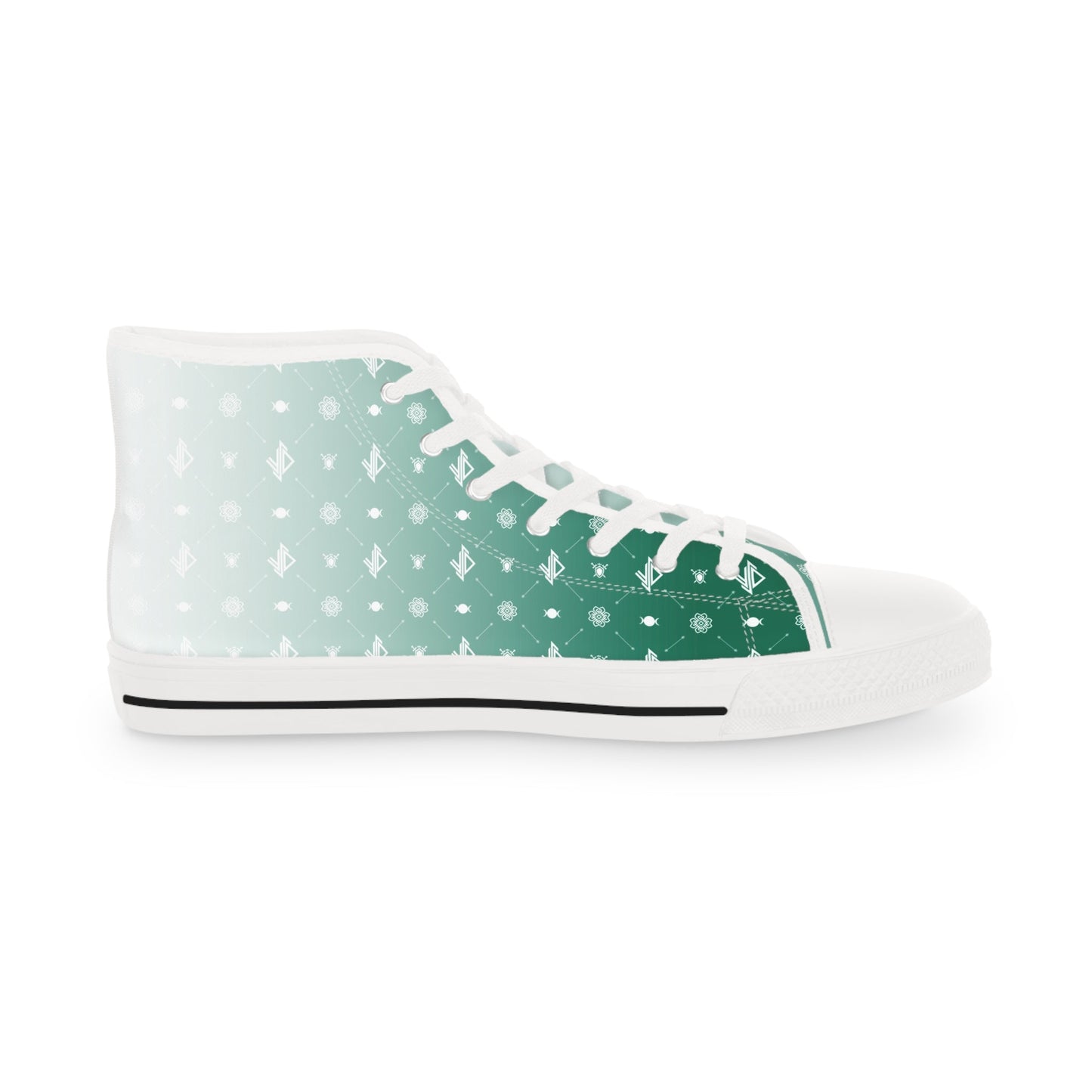 Stylish Green Gradient High Top Sneakers for Trendsetters Printify