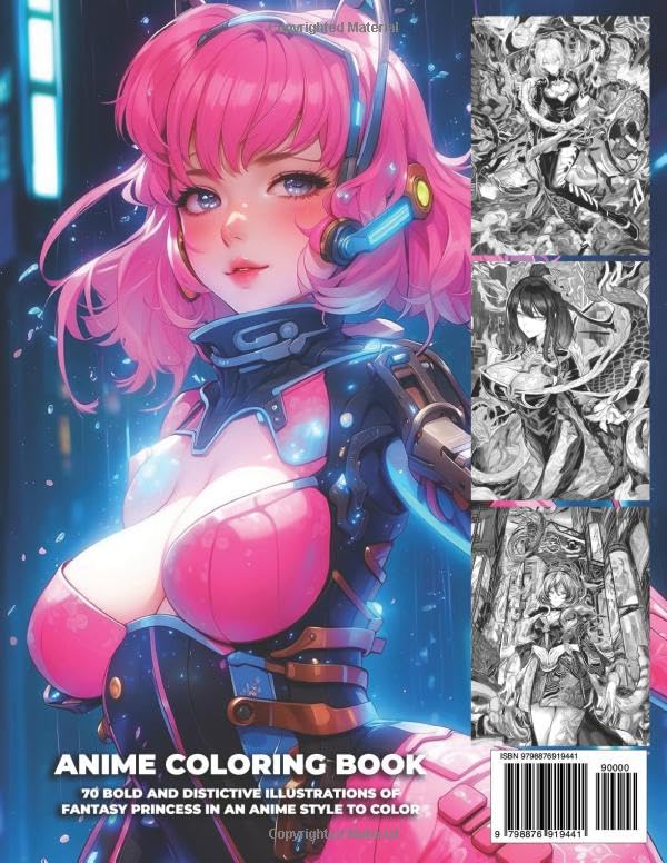 Anime Coloring Book: Fantasy Princess Vol 3 Coloring Book for Teens and Adults: 70 Bold and Distinctive Illustrations of Fantasy Princess To Color Verdine Daniels