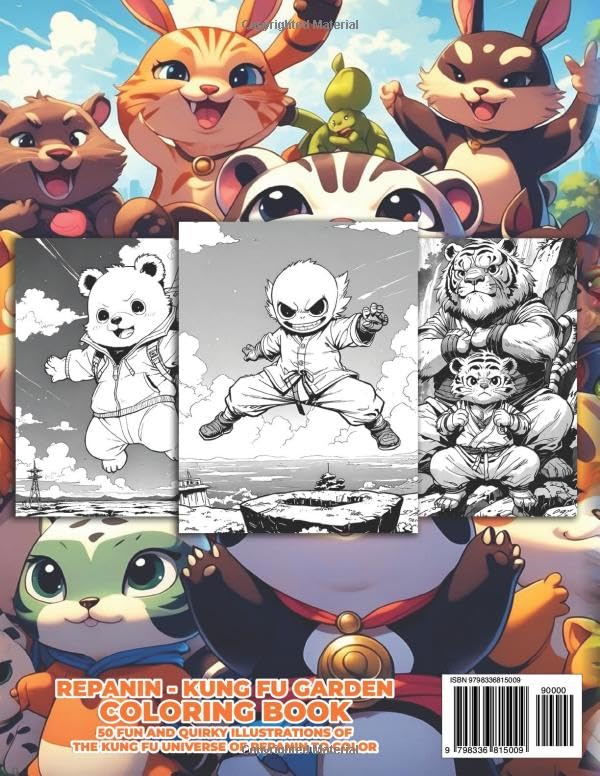 REPANIN - KUNG FU GARDEN Coloring book for Kids: 50 Fun and Quirky Illustrations to color Verdine Daniels