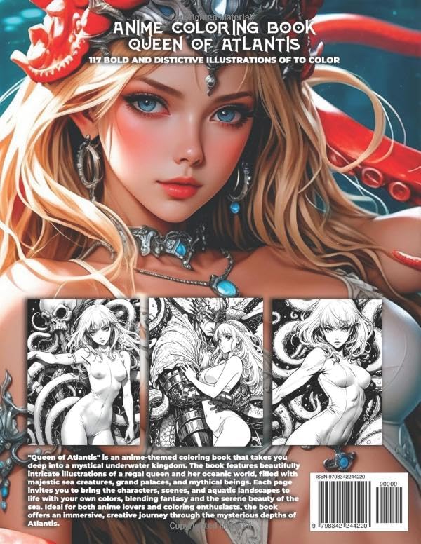 Queen of Atlantis: Anime Coloring Book for Adults Verdine Daniels