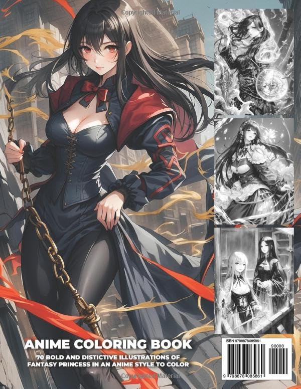 Anime Coloring Book: Fantasy Princess Vol 12 Vampire World Coloring Book for Teens and Adults: 70 Bold and Distinctive Illustrations Of Fantasy Princess To Color Verdine Daniels