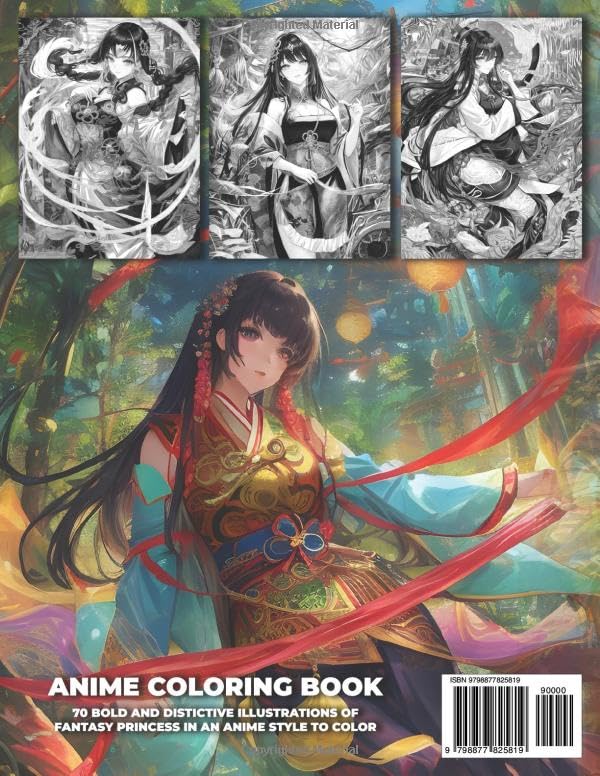 Anime Coloring Book: Fantasy Princess Vol 8 Coloring Book for Teens and Adults: 70 Bold and Distinctive Illustrations Of Fantasy Princess To Color Verdine Daniels