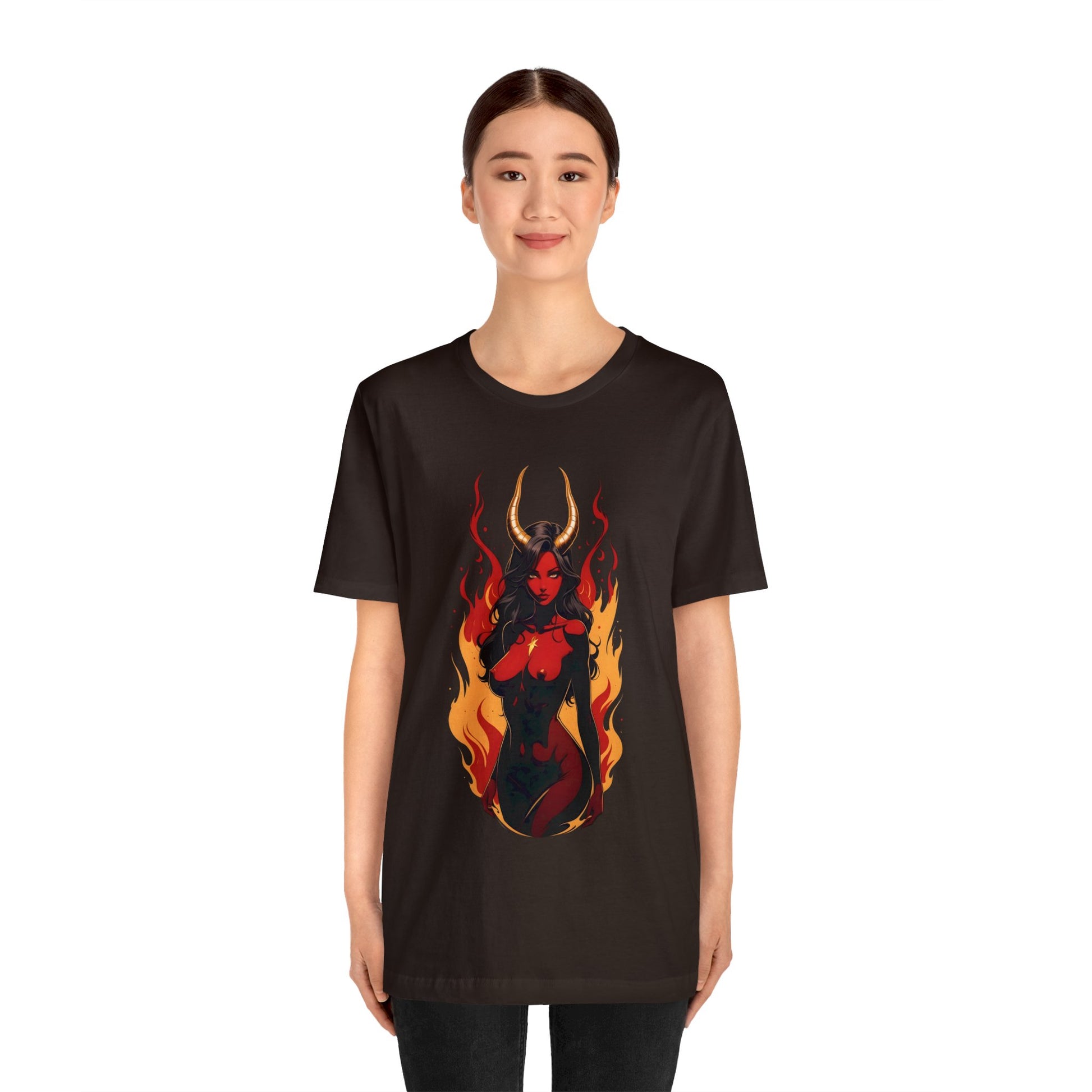 Kǎtōng Piàn - Devil Woman Collection - Ebony - Unisex Jersey Short Sleeve Tee Printify