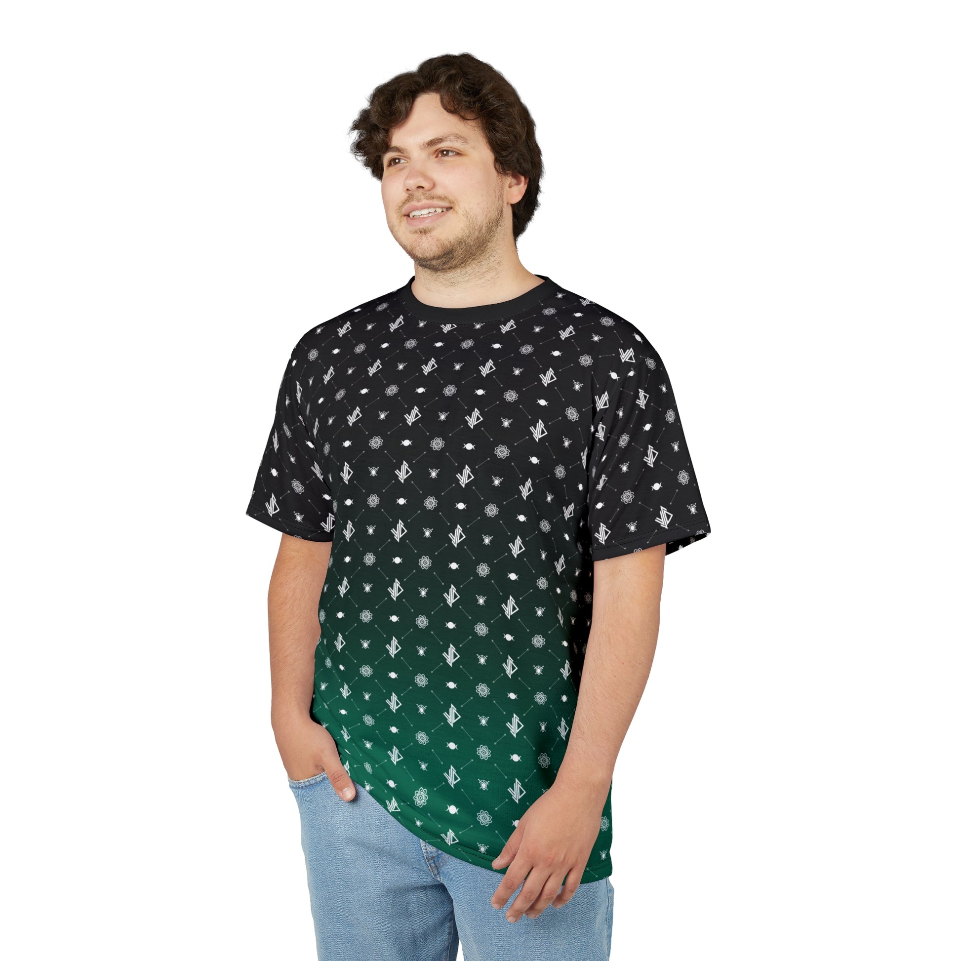 Dynamic Unisex Cut & Sew Tee with Geometric Pattern - Stylish and Versatile for Every Occasion - Verdine Daniels