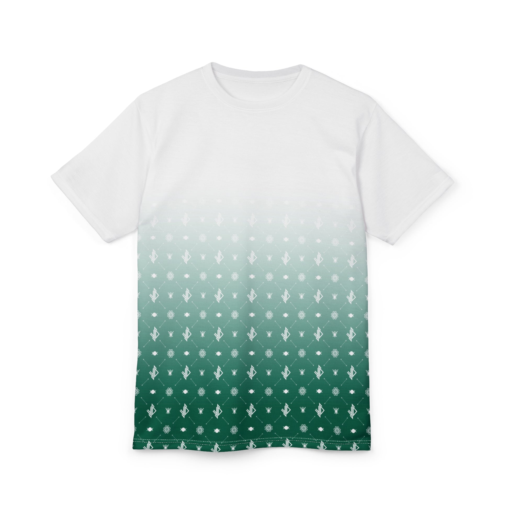 Stylish Unisex Green Gradient Tee with Nature-Inspired Design - Verdine Daniels