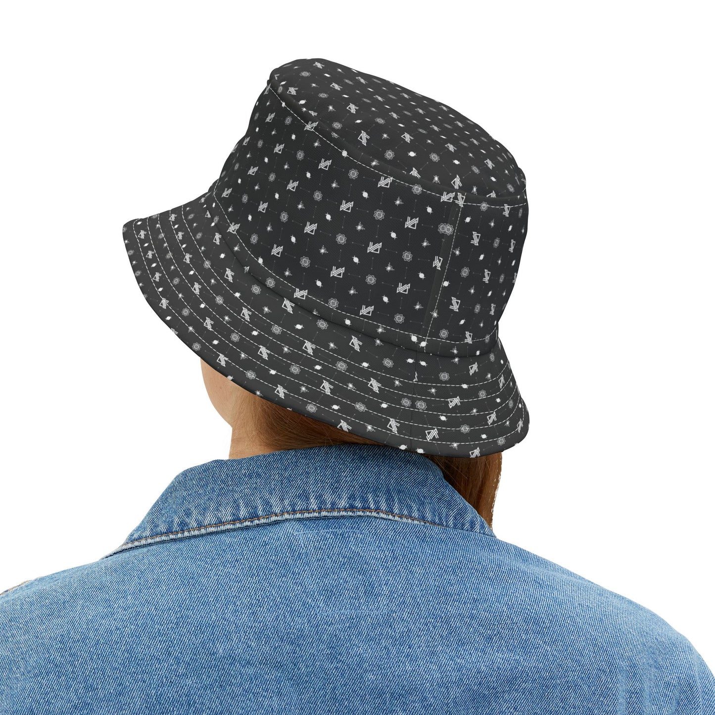 Stylish Triple Moon Black Patterned Bucket Hat - Perfect for Summer Festivals and Casual Outings - Verdine Daniels