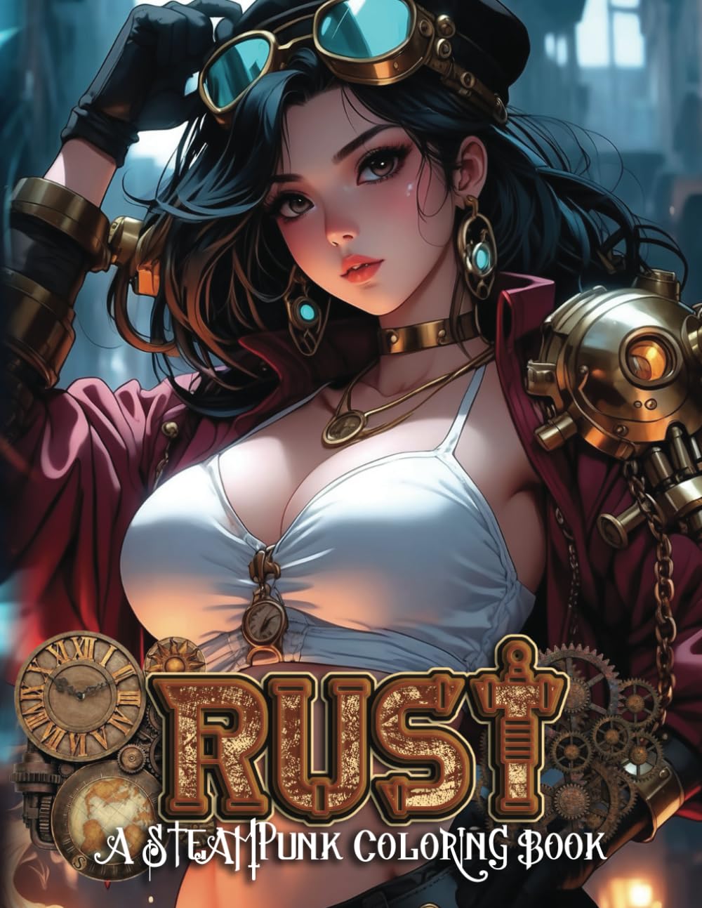 RUST: A Steampunk Manga Coloring Adventure: 80 Bold and Distinctive Illustrations to Color Verdine Daniels