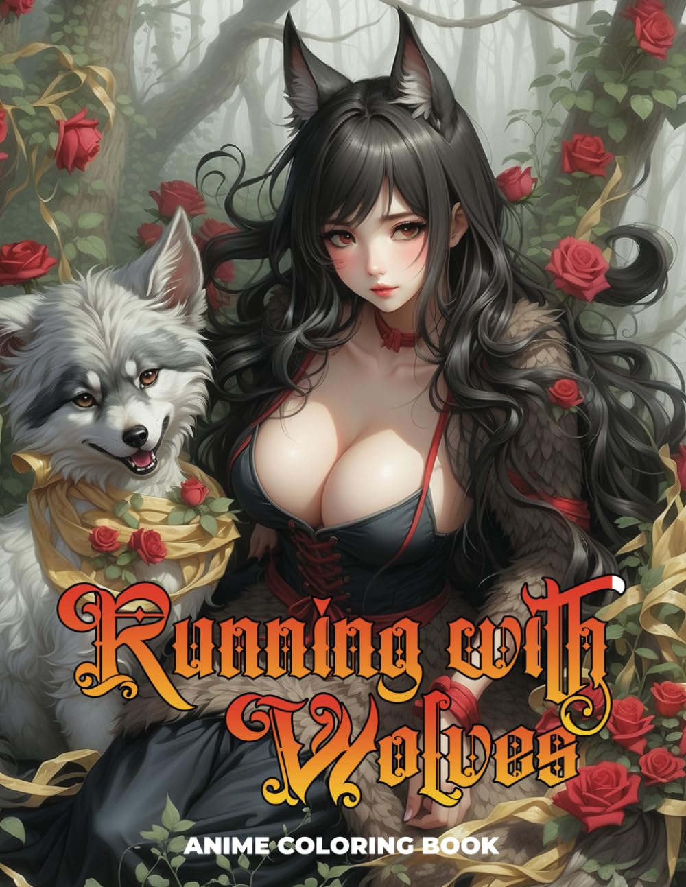 Anime Coloring Book: Running With Wolves Coloring Book for Teens and Adults: 70 Bold and Distinctive Illustrations Of Anthropomorphic Wolves To Color Verdine Daniels