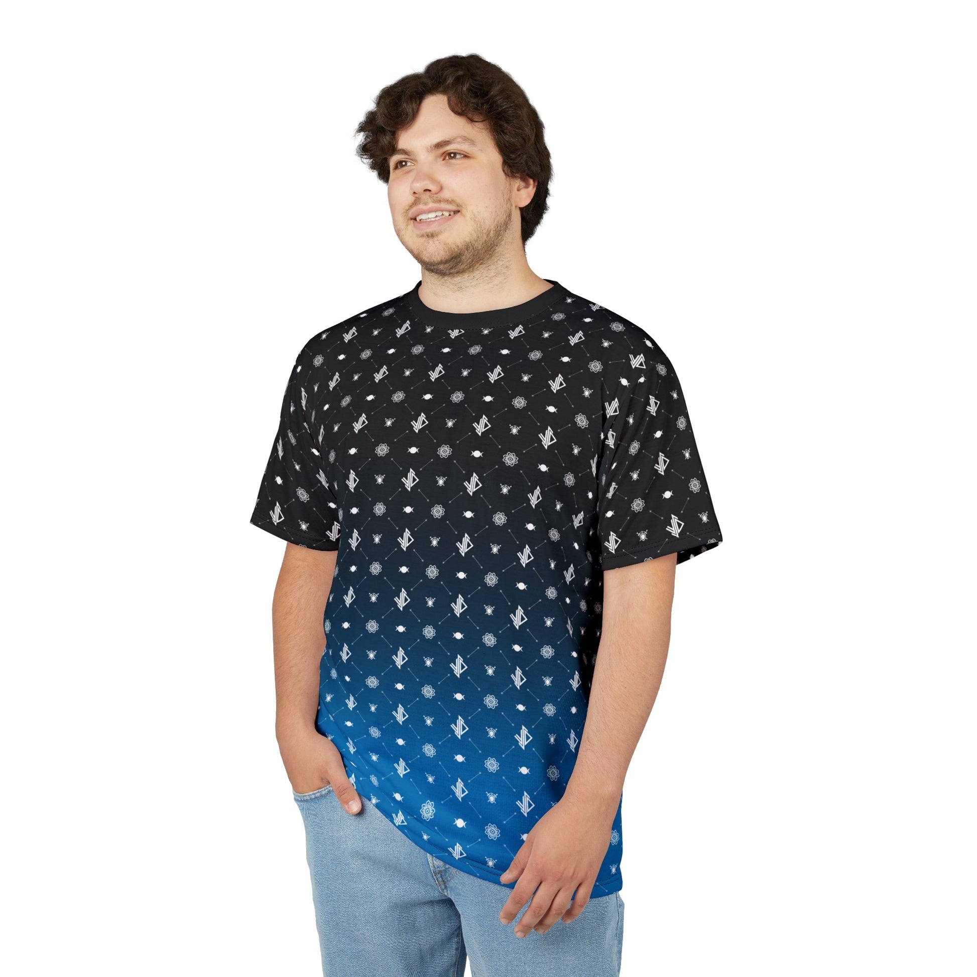 Gradient Masonic Unisex Tee - Unique Cut & Sew Shirt for Freemason Enthusiasts Printify