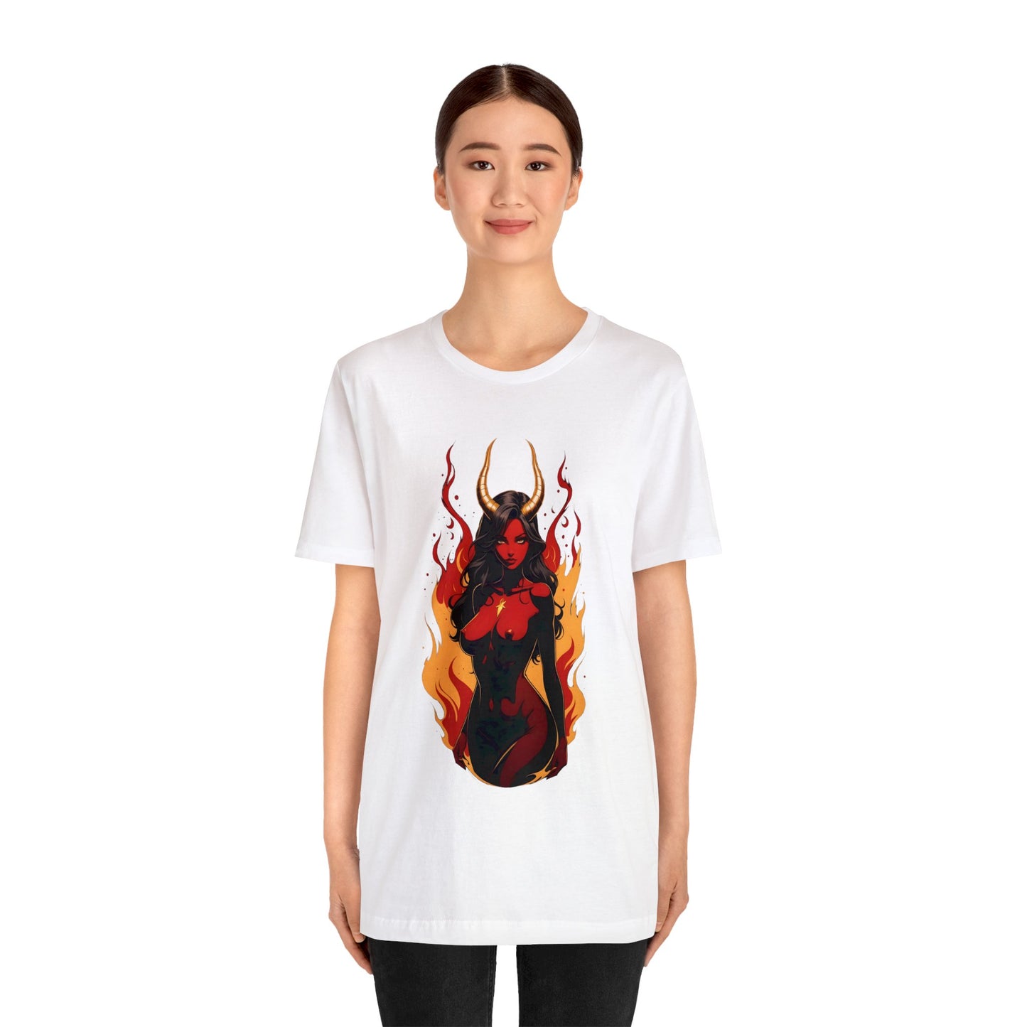 Kǎtōng Piàn - Devil Woman Collection - Ebony - Unisex Jersey Short Sleeve Tee Printify