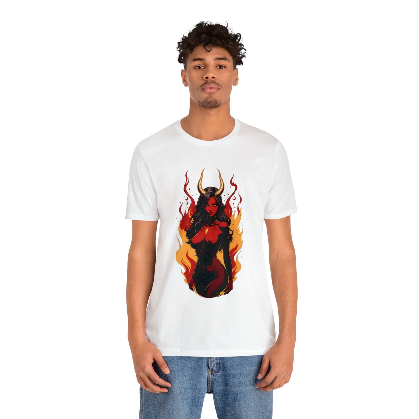 Kǎtōng Piàn - Devil Woman Collection - Ebony - Unisex Jersey Short Sleeve Tee Printify