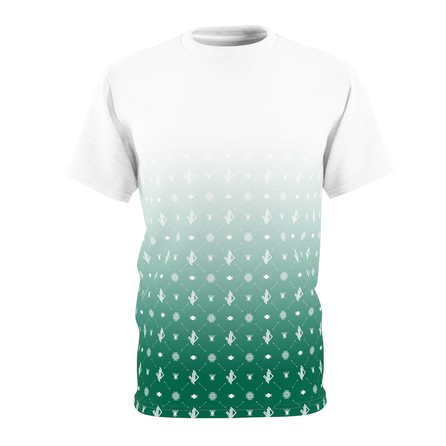 Stylish Unisex Green Gradient Tee with Nature-Inspired Design Printify