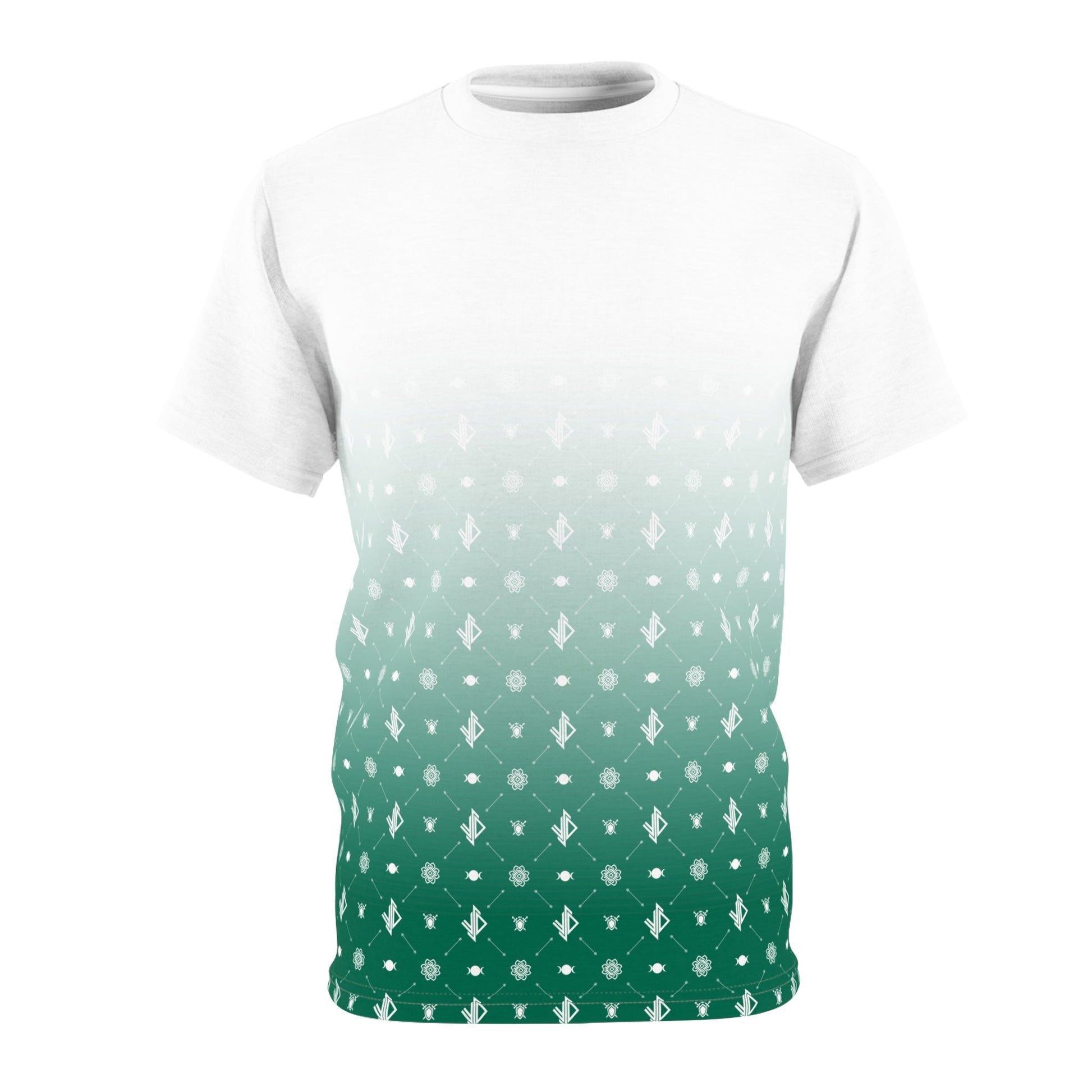 Stylish Unisex Green Gradient Tee with Nature-Inspired Design - Verdine Daniels