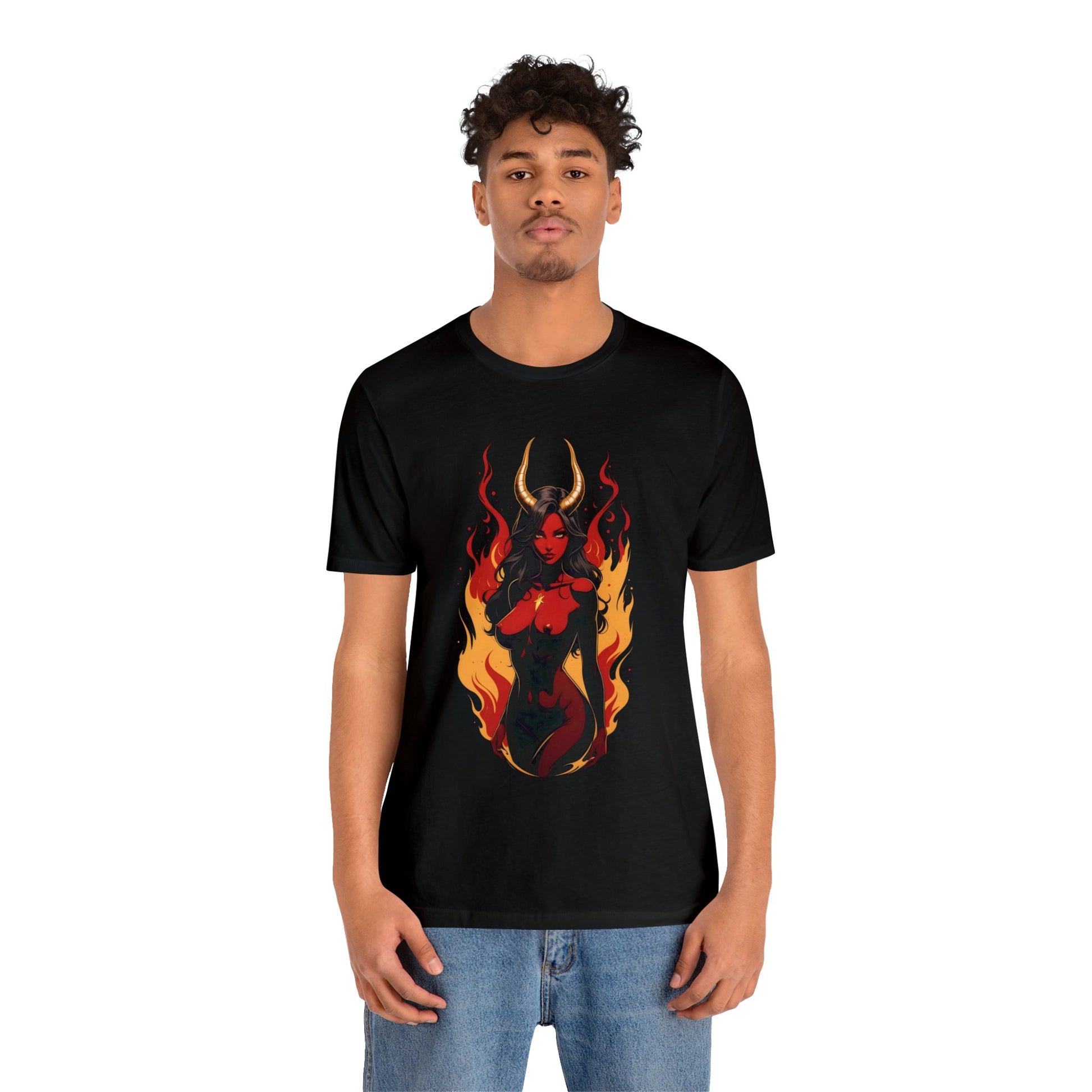 Kǎtōng Piàn - Devil Woman Collection - Ebony - Unisex Jersey Short Sleeve Tee Printify