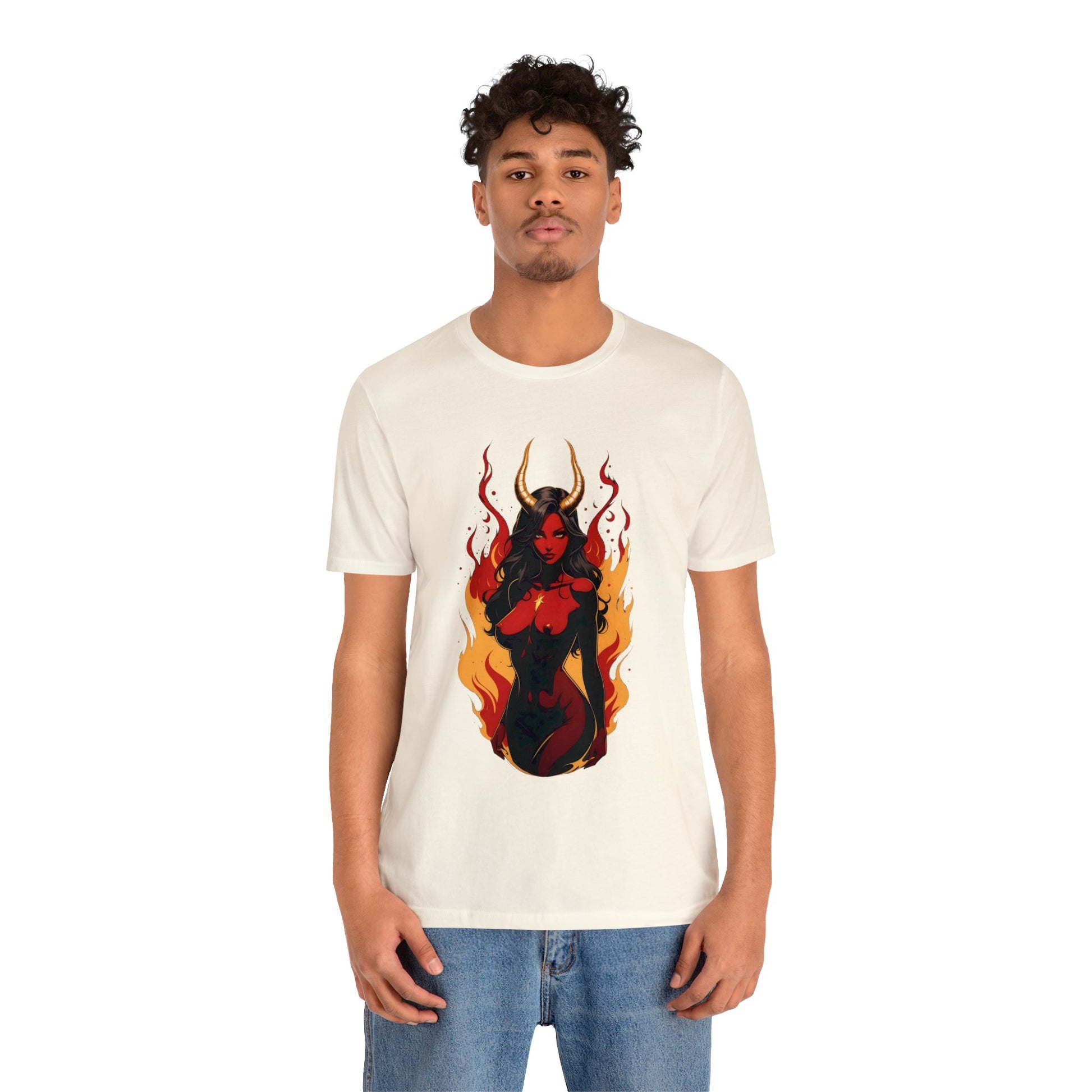 Kǎtōng Piàn - Devil Woman Collection - Ebony - Unisex Jersey Short Sleeve Tee Printify